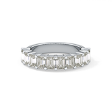Half Eternity Wedding Band with 2.26 TCW Emerald Cut Moissanite – Yellow, White, or Rose Gold
