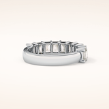 2.26 TCW Emerald Shaped Moissanite Half Eternity Wedding Band