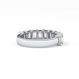 Half Eternity Wedding Band with 2.26 TCW Emerald Cut Moissanite – Yellow, White, or Rose Gold