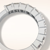 2.26 TCW Emerald Shaped Moissanite Half Eternity Wedding Band
