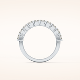 2.26 TCW Emerald Shaped Moissanite Half Eternity Wedding Band