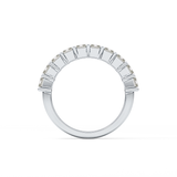 Half Eternity Wedding Band with 2.26 TCW Emerald Cut Moissanite – Yellow, White, or Rose Gold