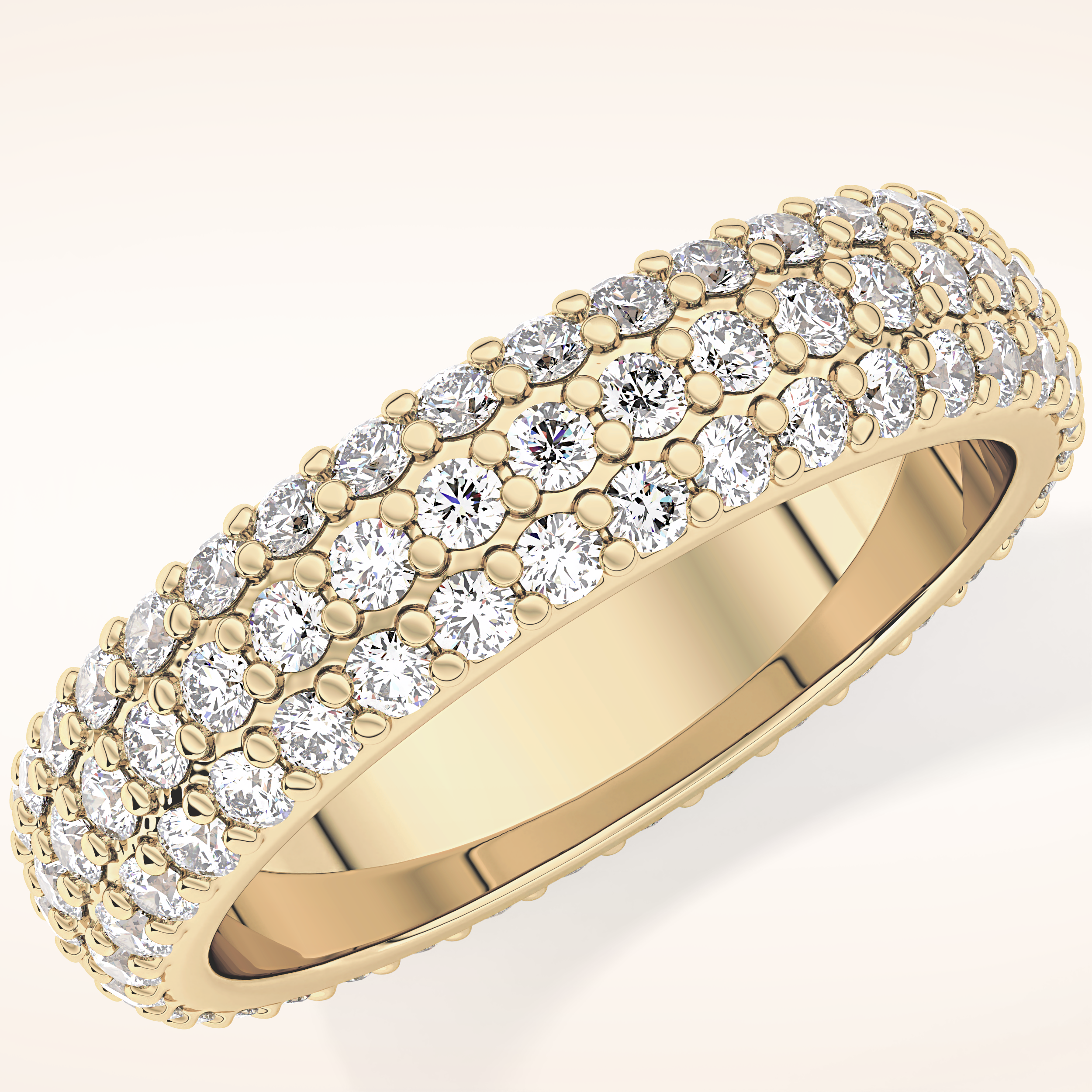 1.36 TCW Round Shaped Moissanite Full Eternity Wedding Band