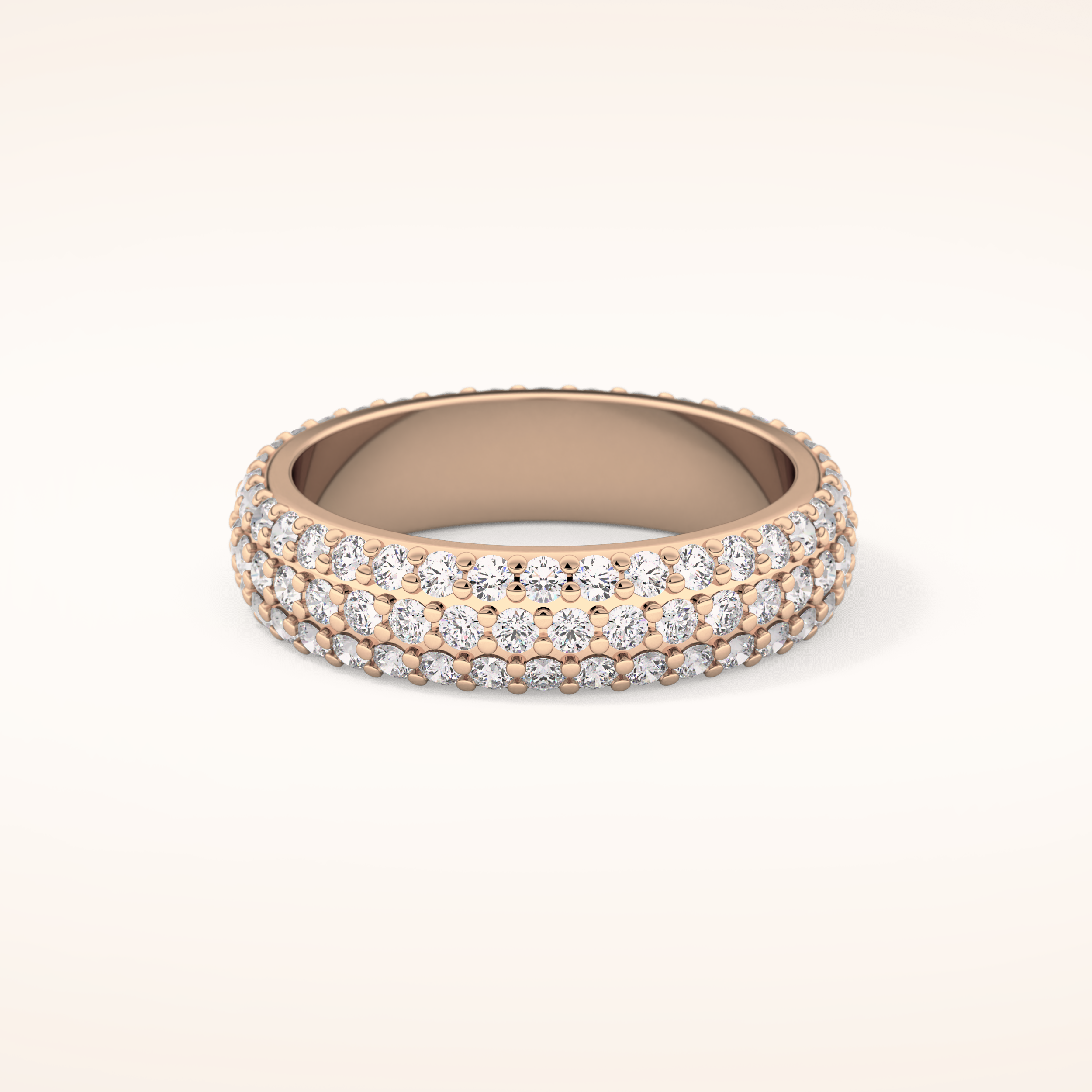 1.36 TCW Round Shaped Moissanite Full Eternity Wedding Band