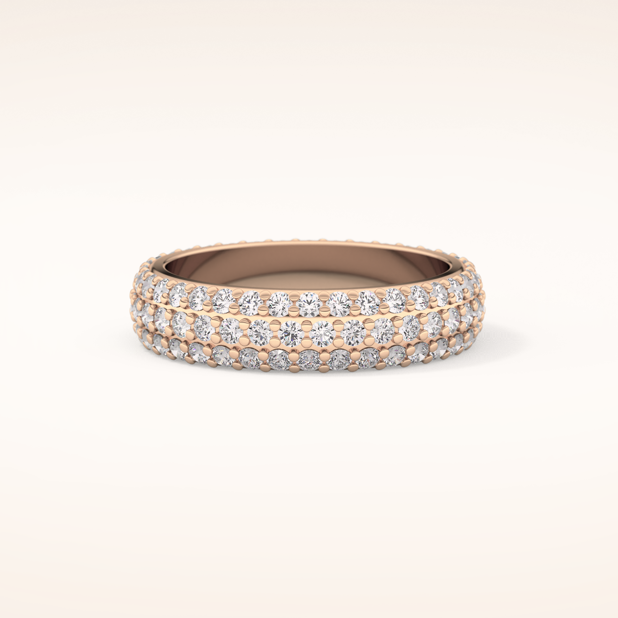 1.36 TCW Round Shaped Moissanite Full Eternity Wedding Band