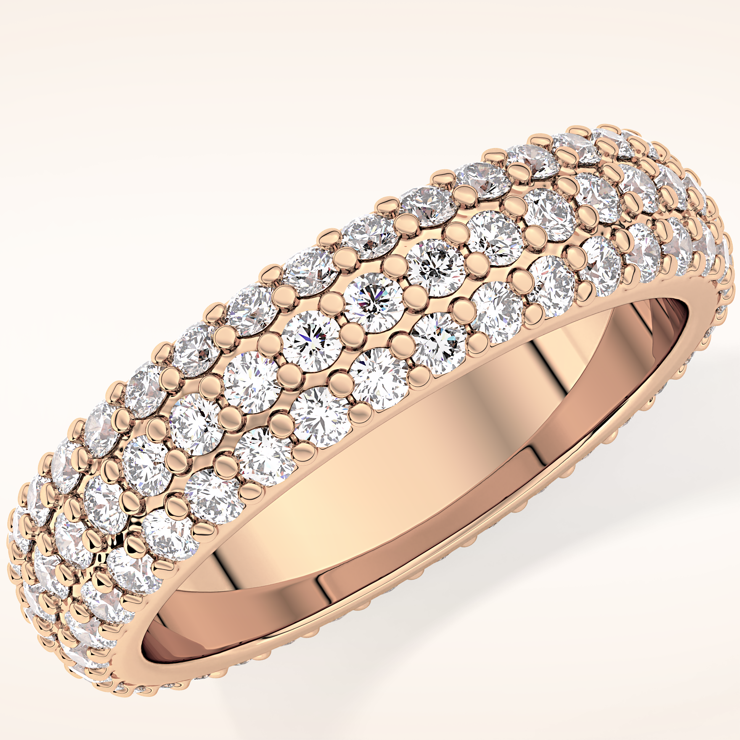 1.36 TCW Round Shaped Moissanite Full Eternity Wedding Band