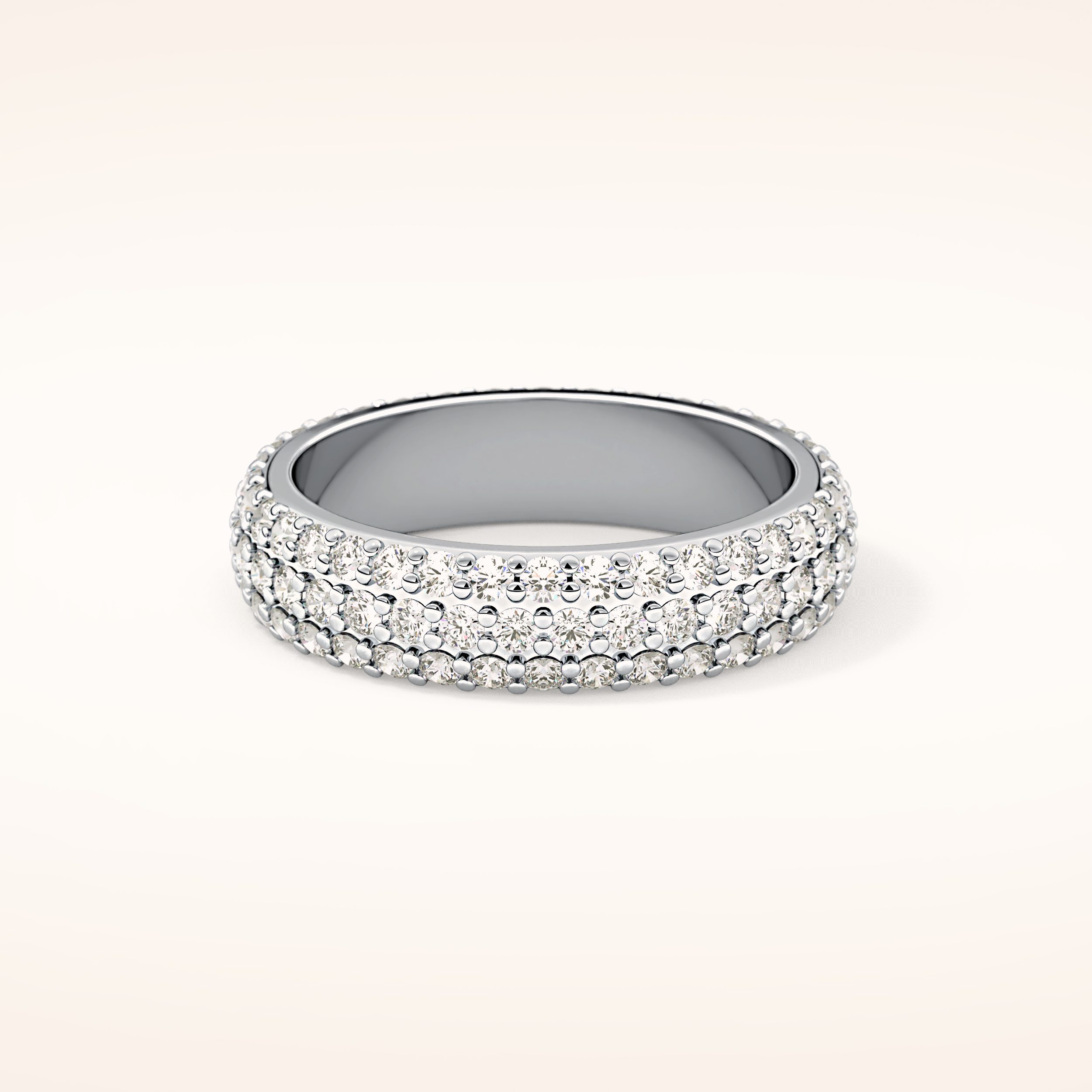 1.36 TCW Round Shaped Moissanite Full Eternity Wedding Band