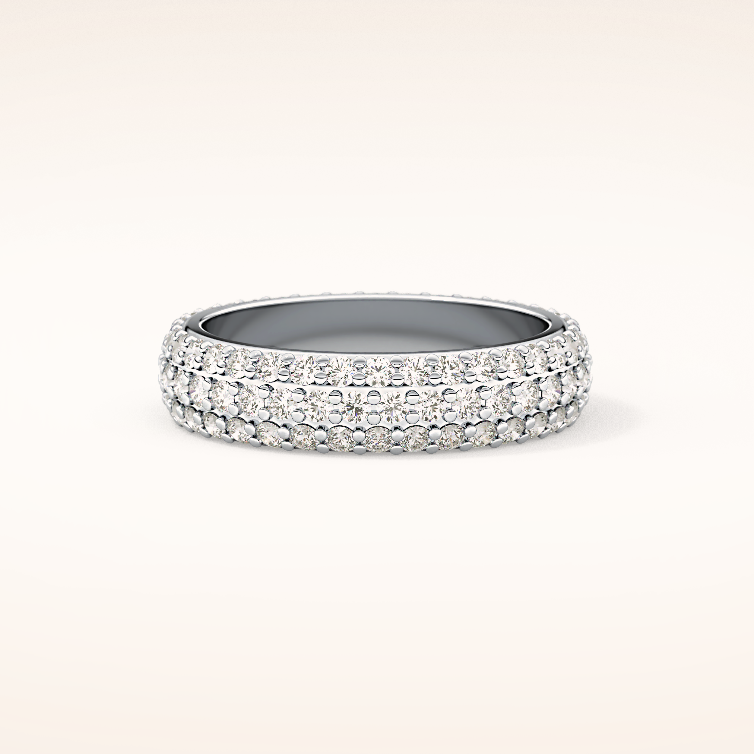 1.36 TCW Round Shaped Moissanite Full Eternity Wedding Band