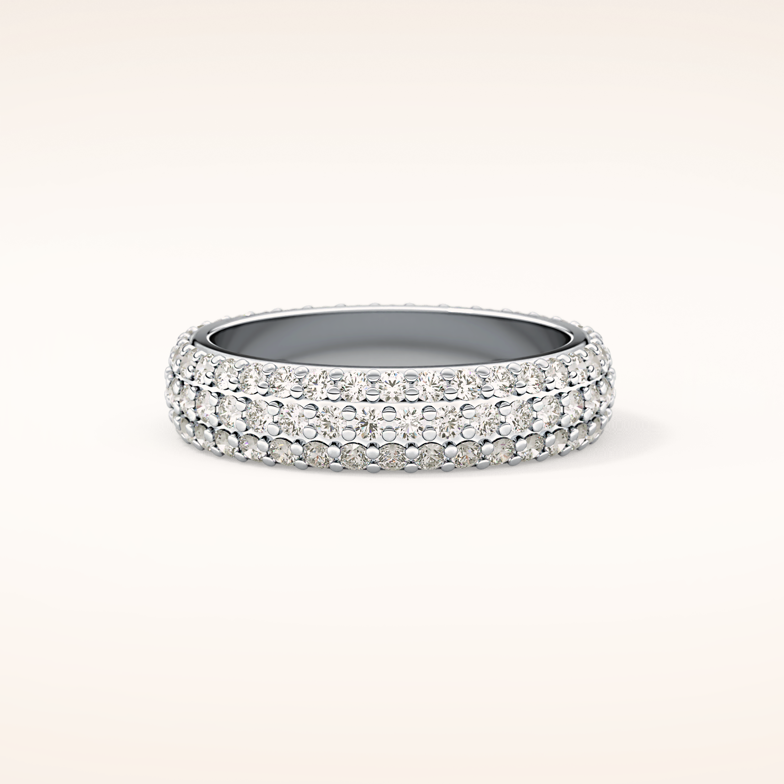 1.36 TCW Round Shaped Moissanite Full Eternity Wedding Band