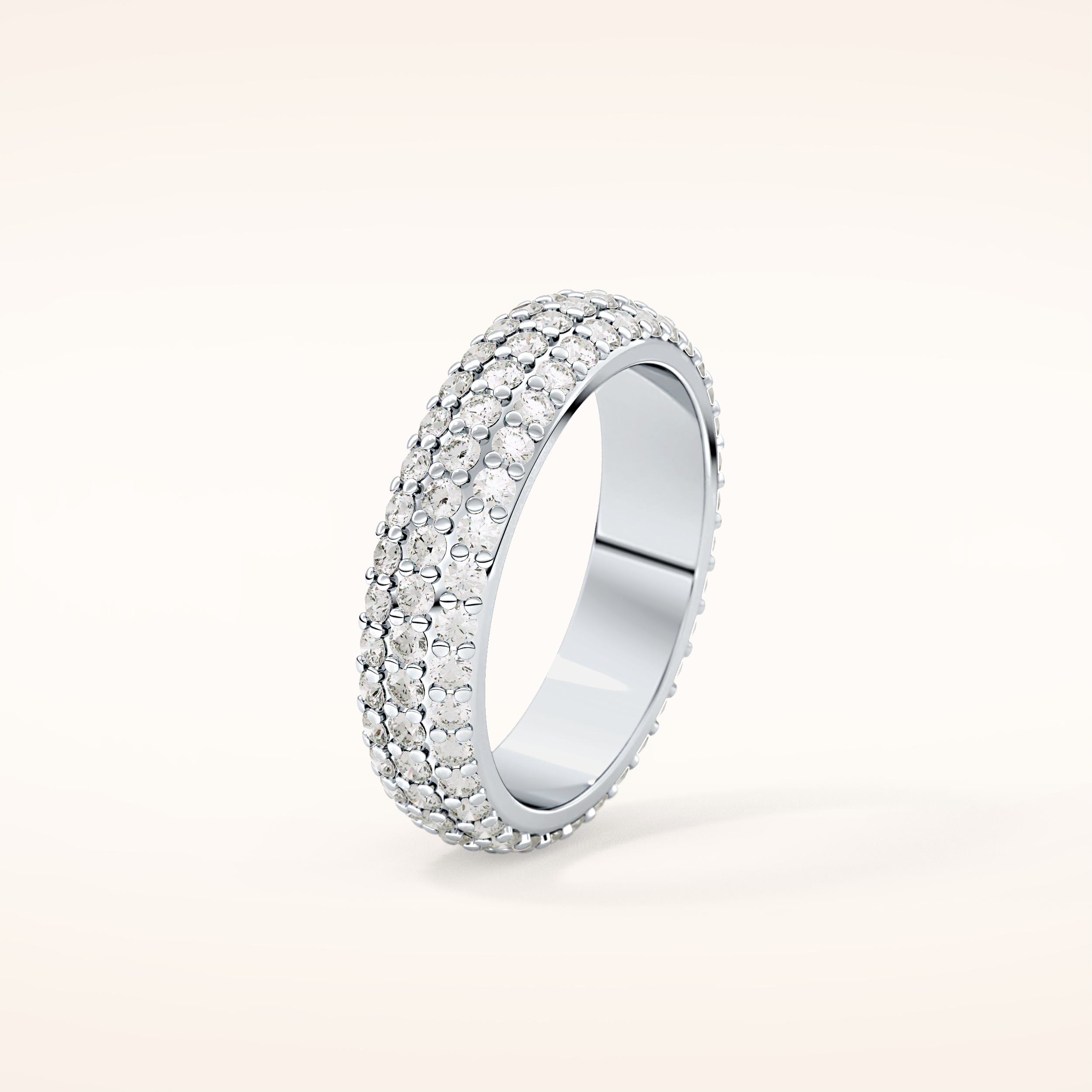 1.36 TCW Round Shaped Moissanite Full Eternity Wedding Band