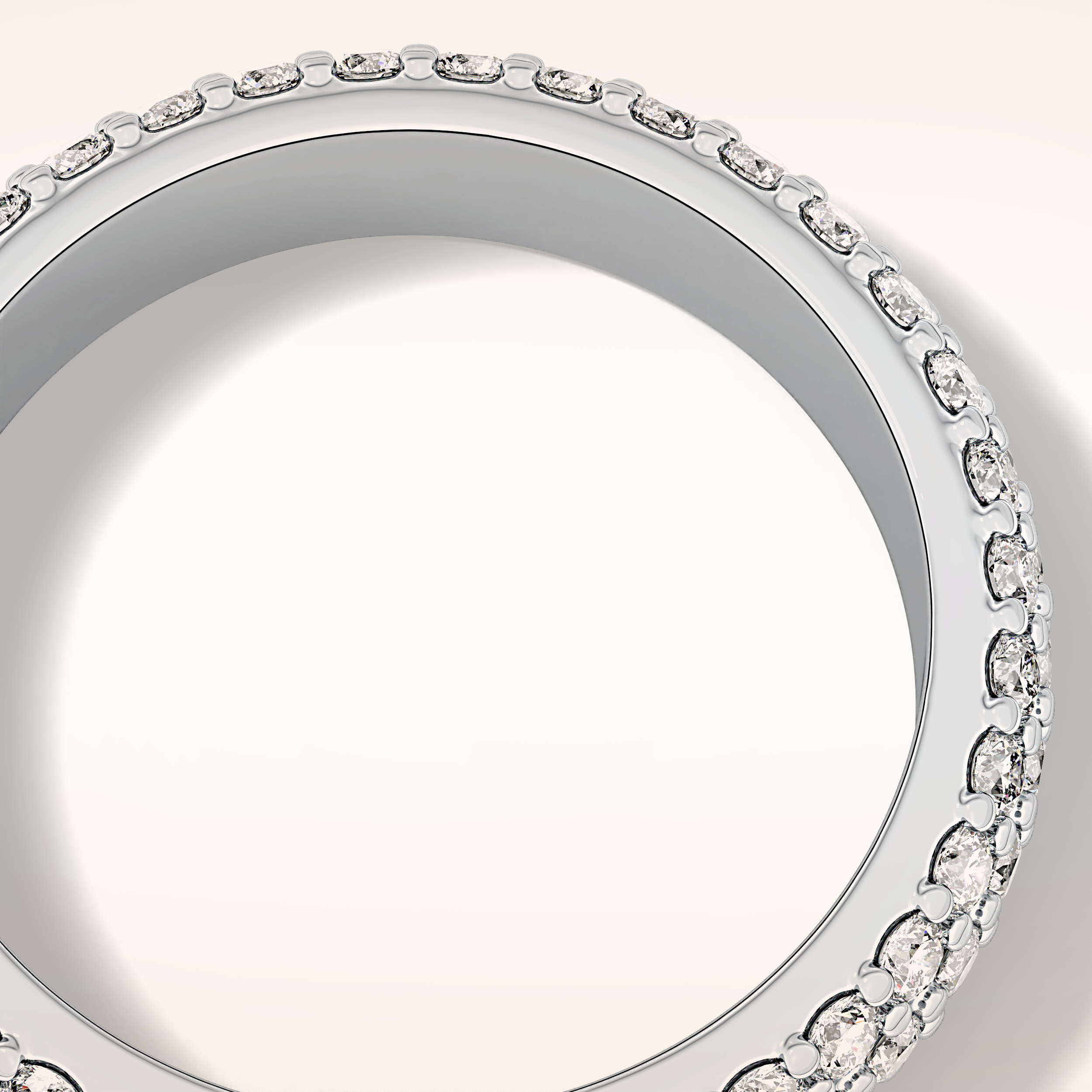 1.36 TCW Round Shaped Moissanite Full Eternity Wedding Band