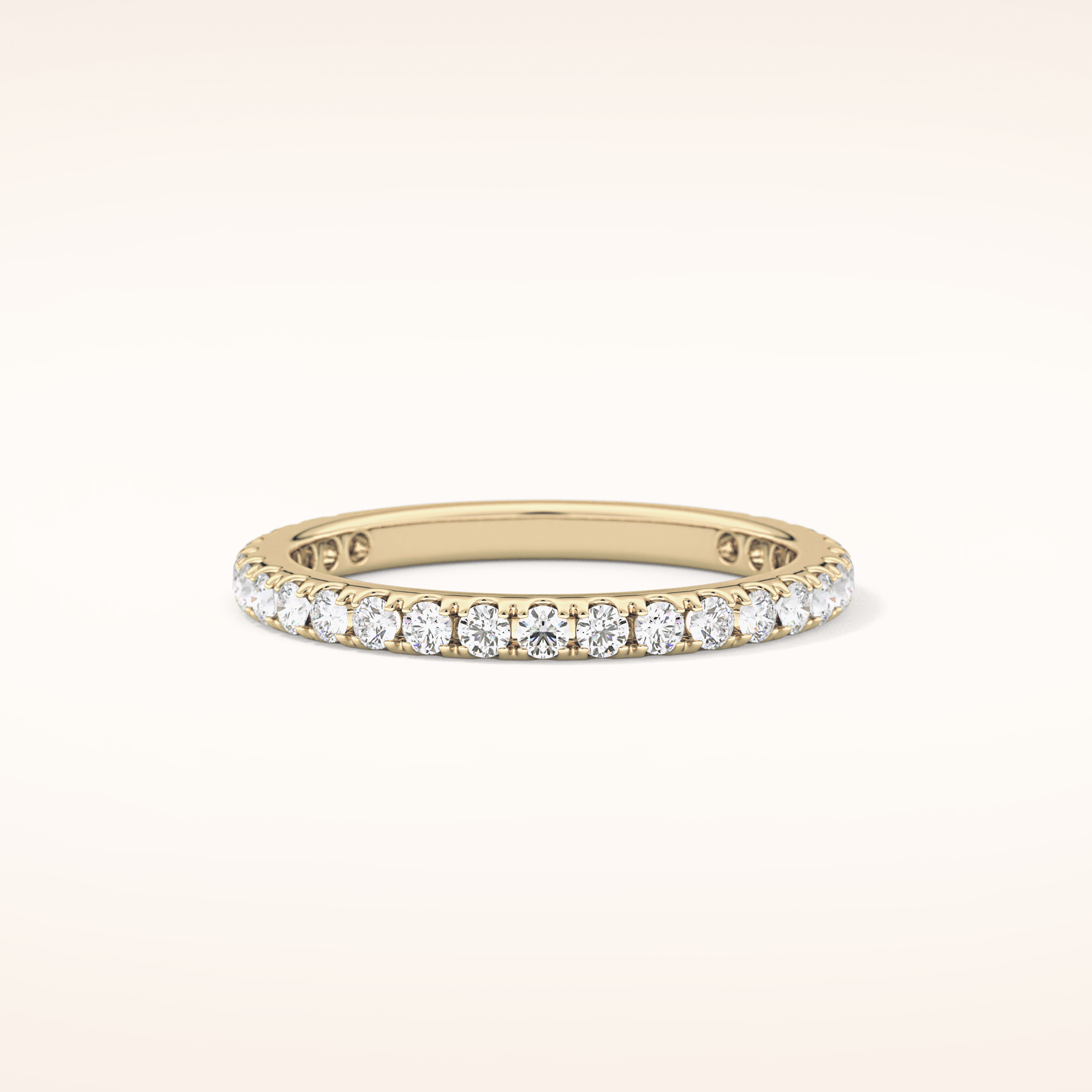 0.46 TCW Round Shaped Moissanite Half Eternity Wedding Band