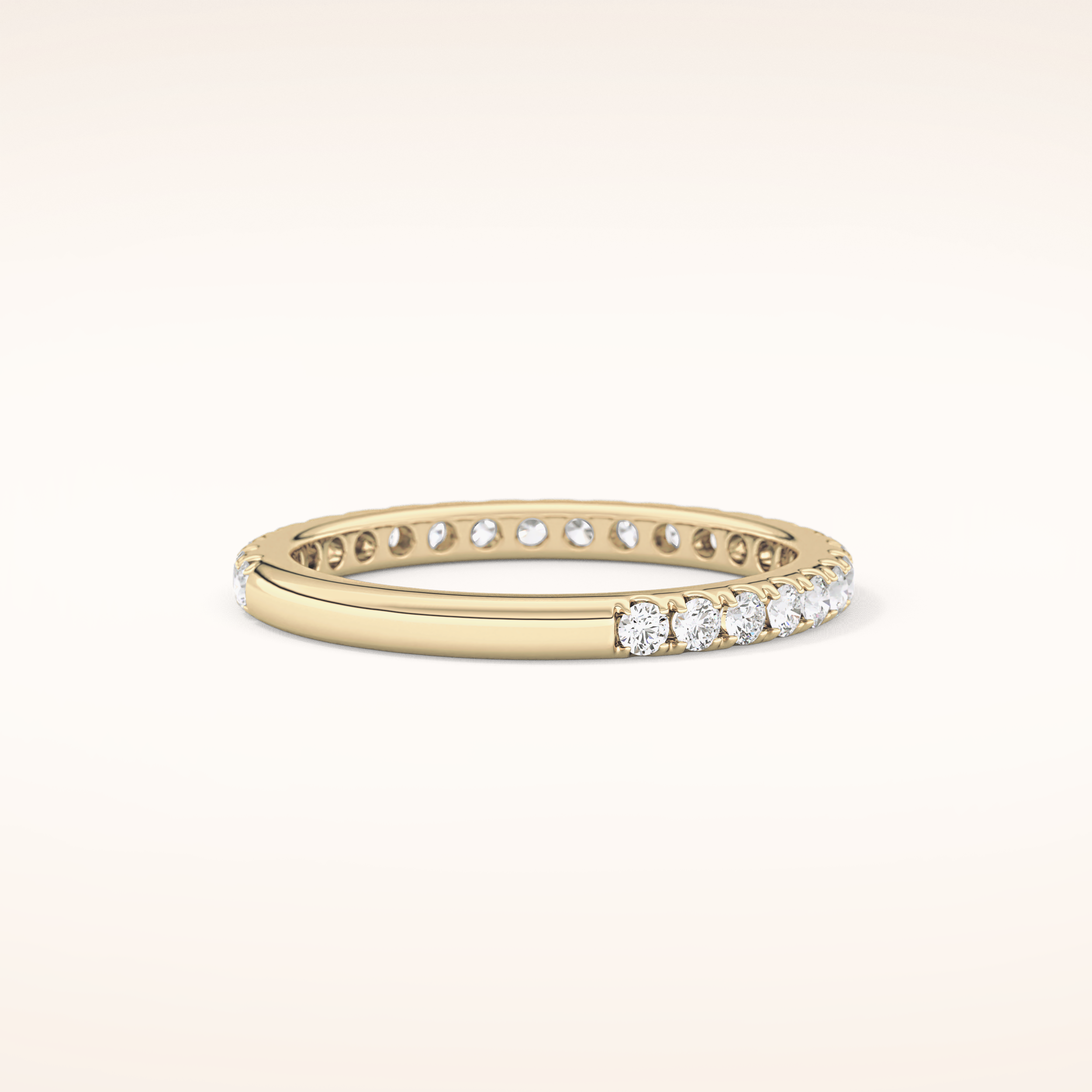 0.46 TCW Round Shaped Moissanite Half Eternity Wedding Band