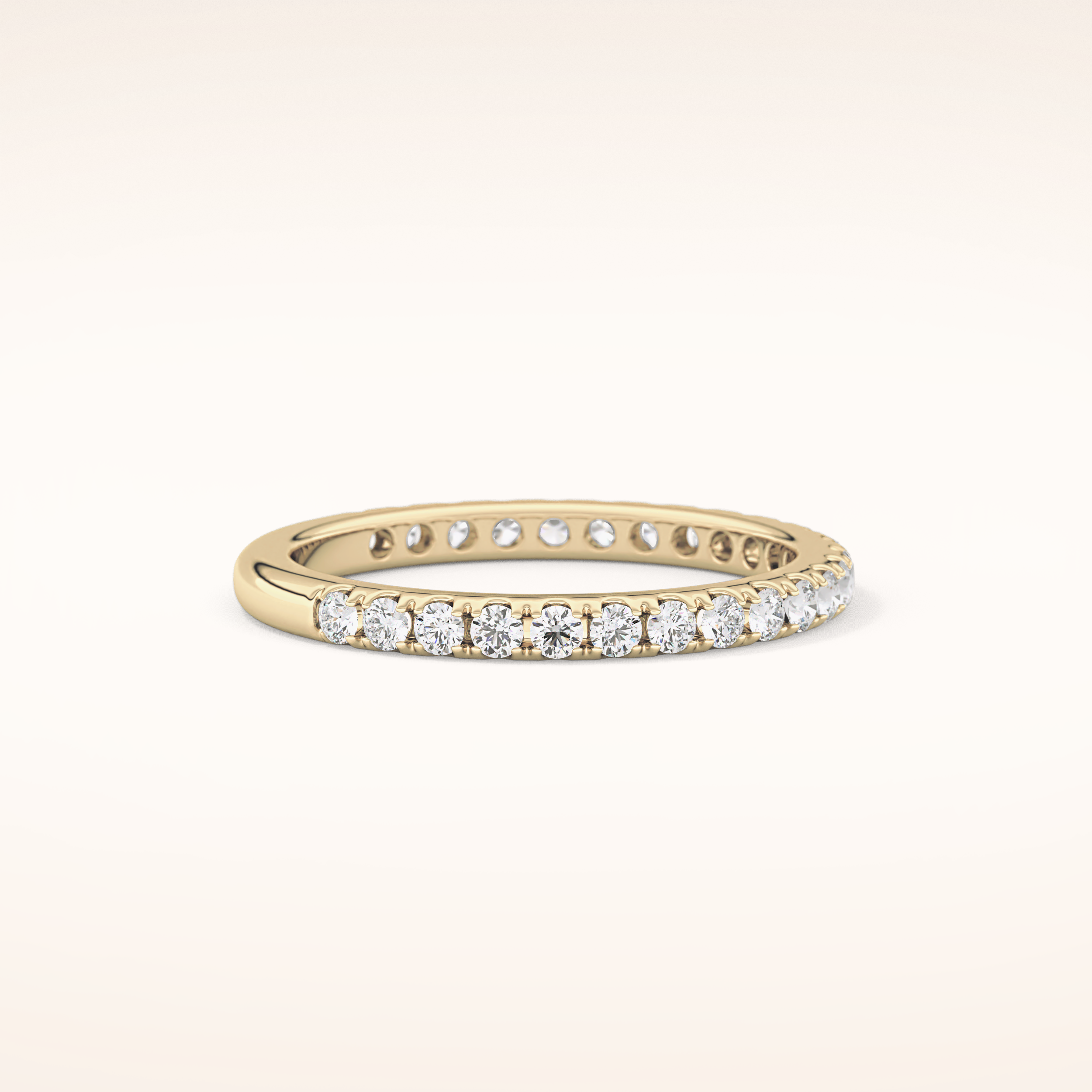 0.46 TCW Round Shaped Moissanite Half Eternity Wedding Band