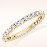 0.46 TCW Round Shaped Moissanite Half Eternity Wedding Band