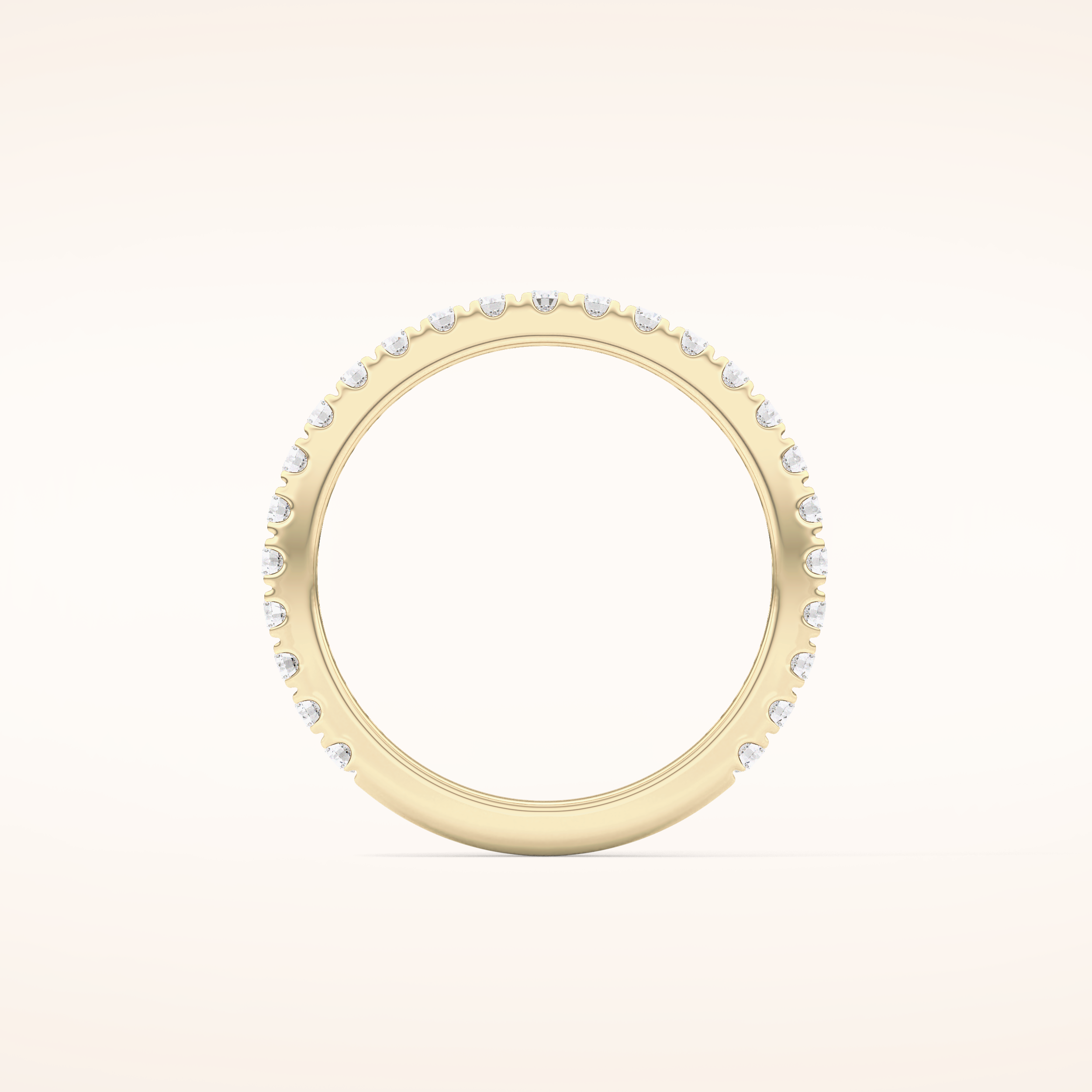 0.46 TCW Round Shaped Moissanite Half Eternity Wedding Band