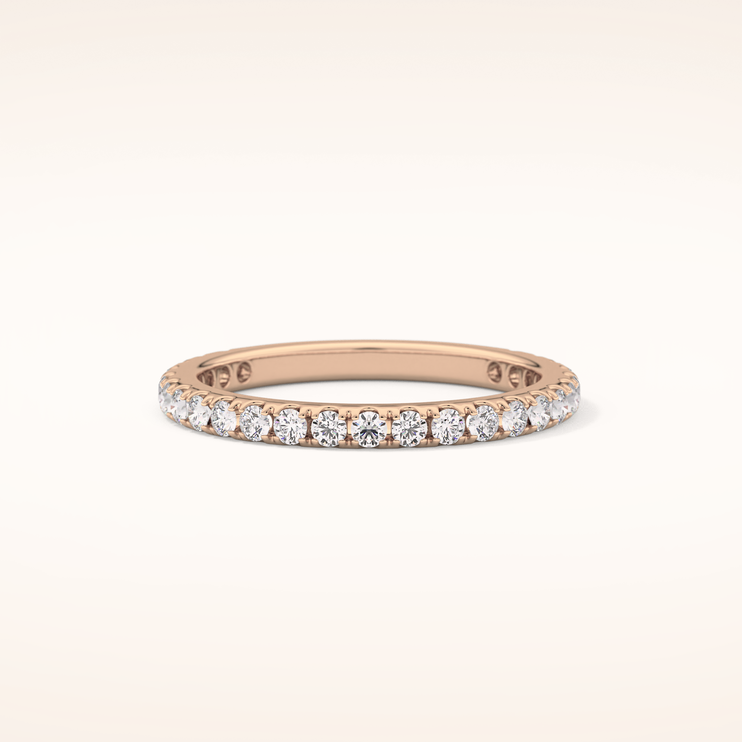 0.46 TCW Round Shaped Moissanite Half Eternity Wedding Band