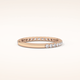 0.46 TCW Round Shaped Moissanite Half Eternity Wedding Band