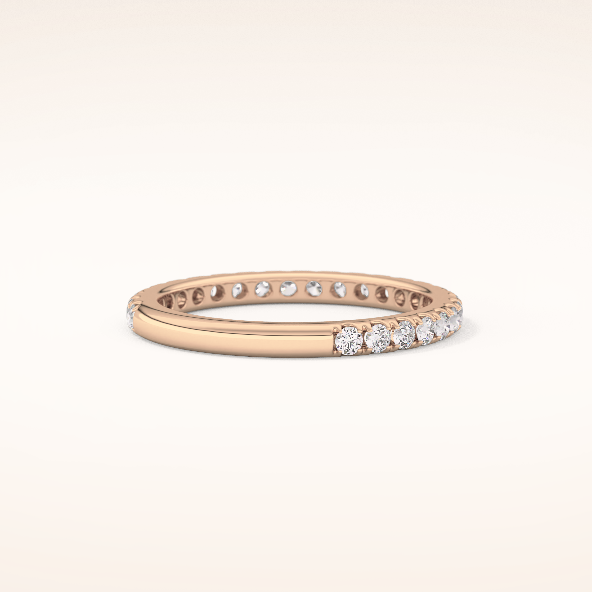 0.46 TCW Round Shaped Moissanite Half Eternity Wedding Band