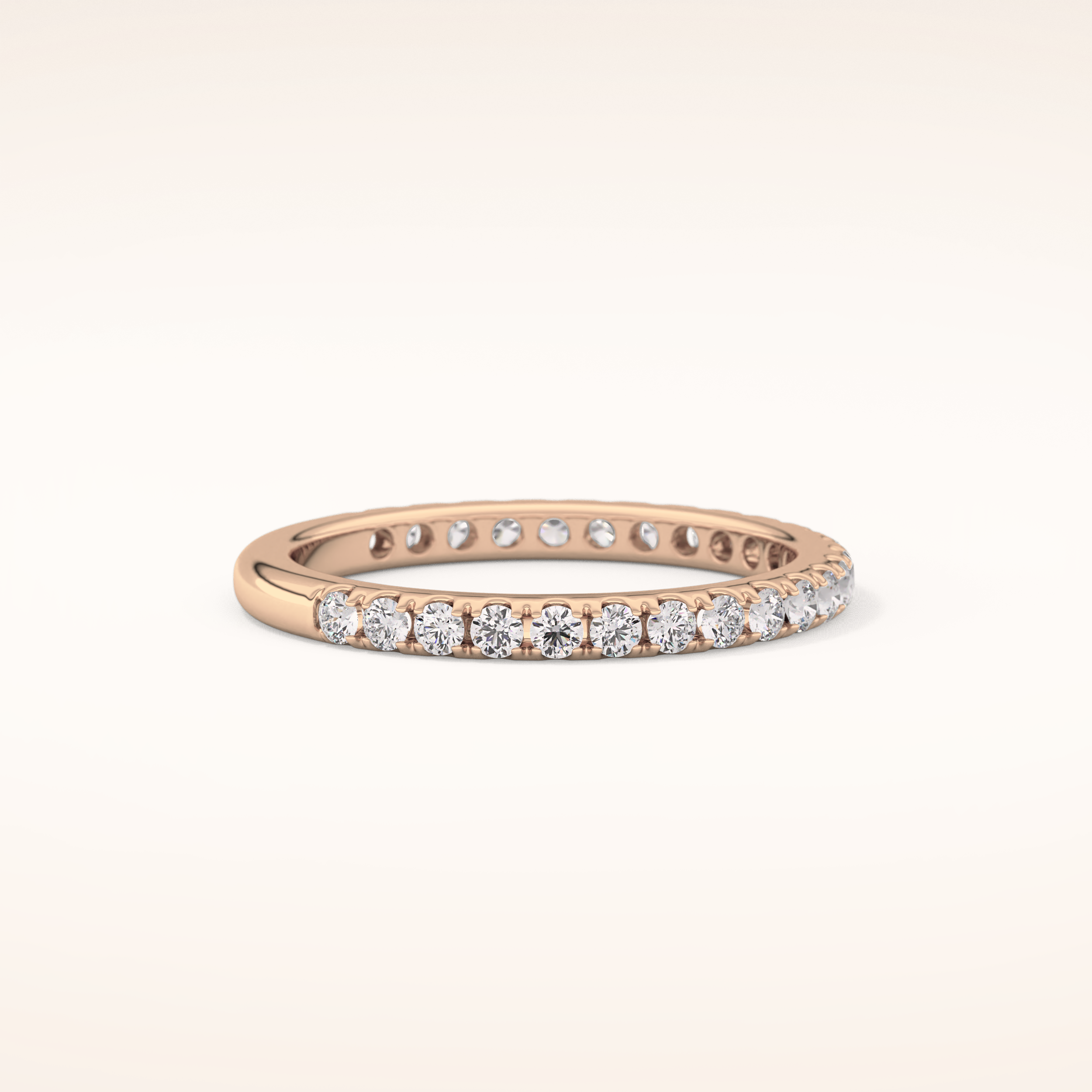 0.46 TCW Round Shaped Moissanite Half Eternity Wedding Band