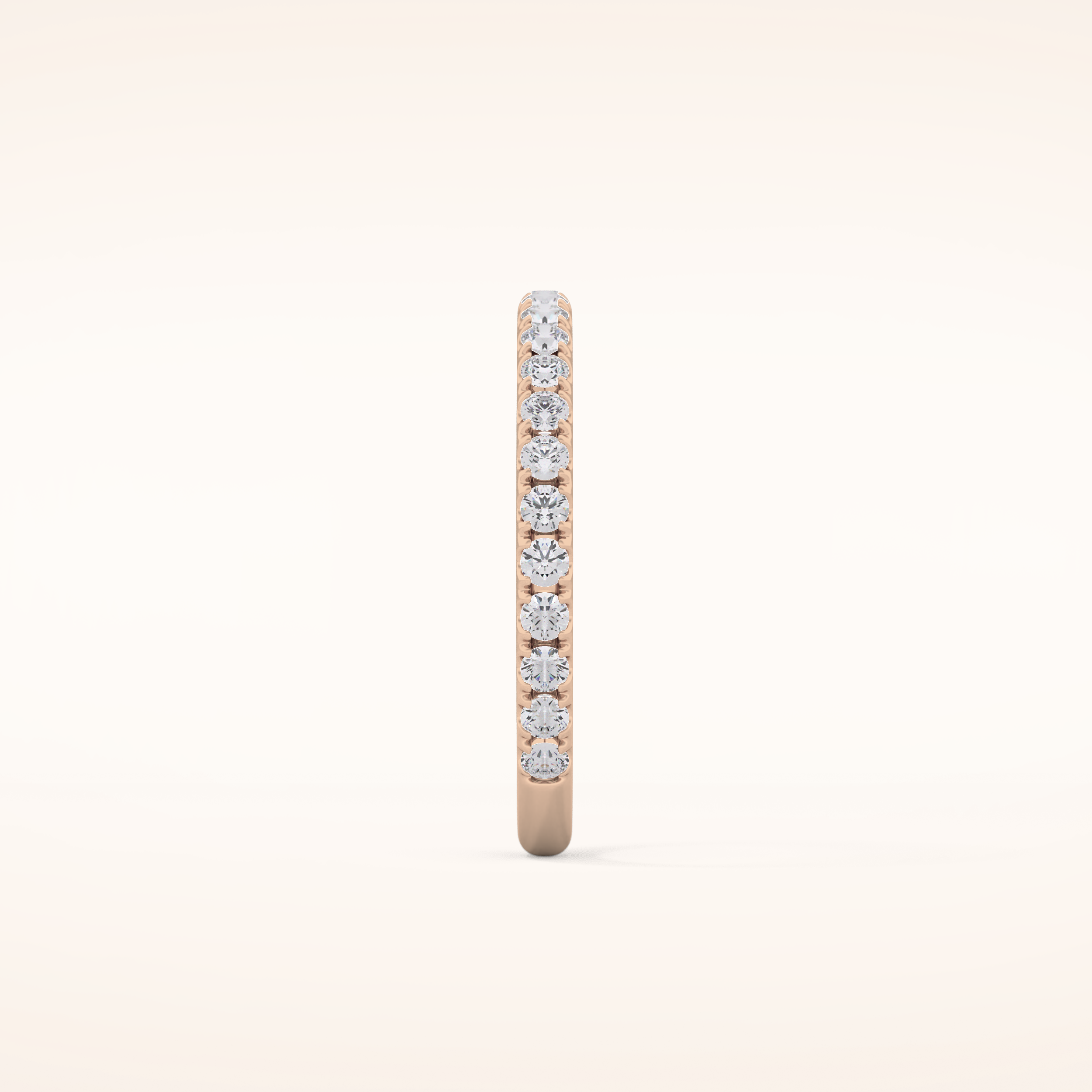 0.46 TCW Round Shaped Moissanite Half Eternity Wedding Band