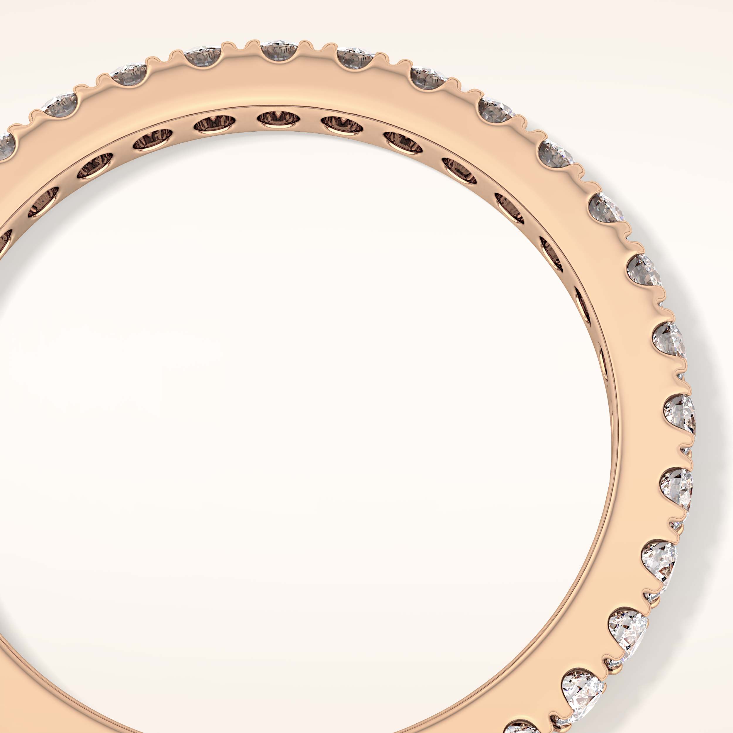 0.46 TCW Round Shaped Moissanite Half Eternity Wedding Band