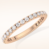 0.46 TCW Round Shaped Moissanite Half Eternity Wedding Band