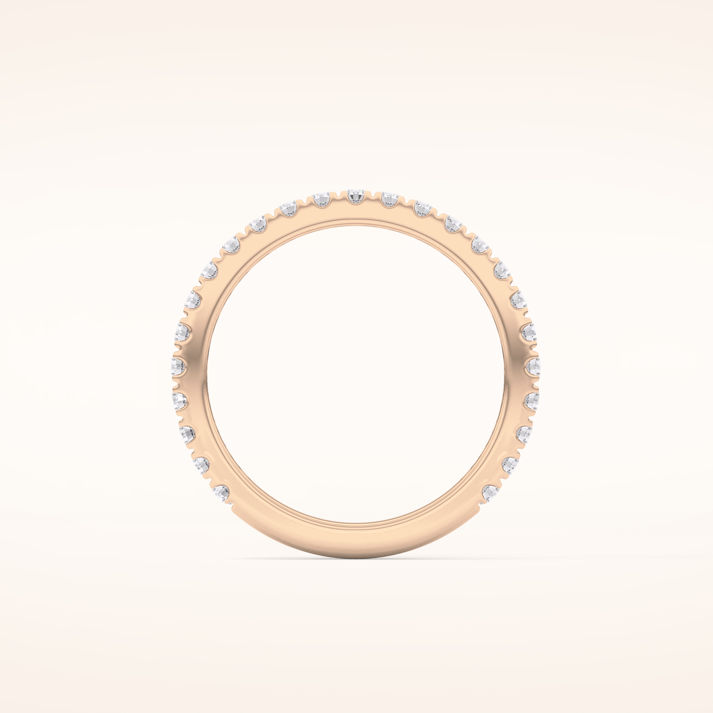 0.46 TCW Round Shaped Moissanite Half Eternity Wedding Band