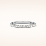 0.46 TCW Round Shaped Moissanite Half Eternity Wedding Band