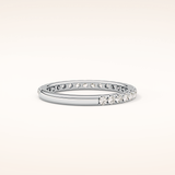 0.46 TCW Round Shaped Moissanite Half Eternity Wedding Band