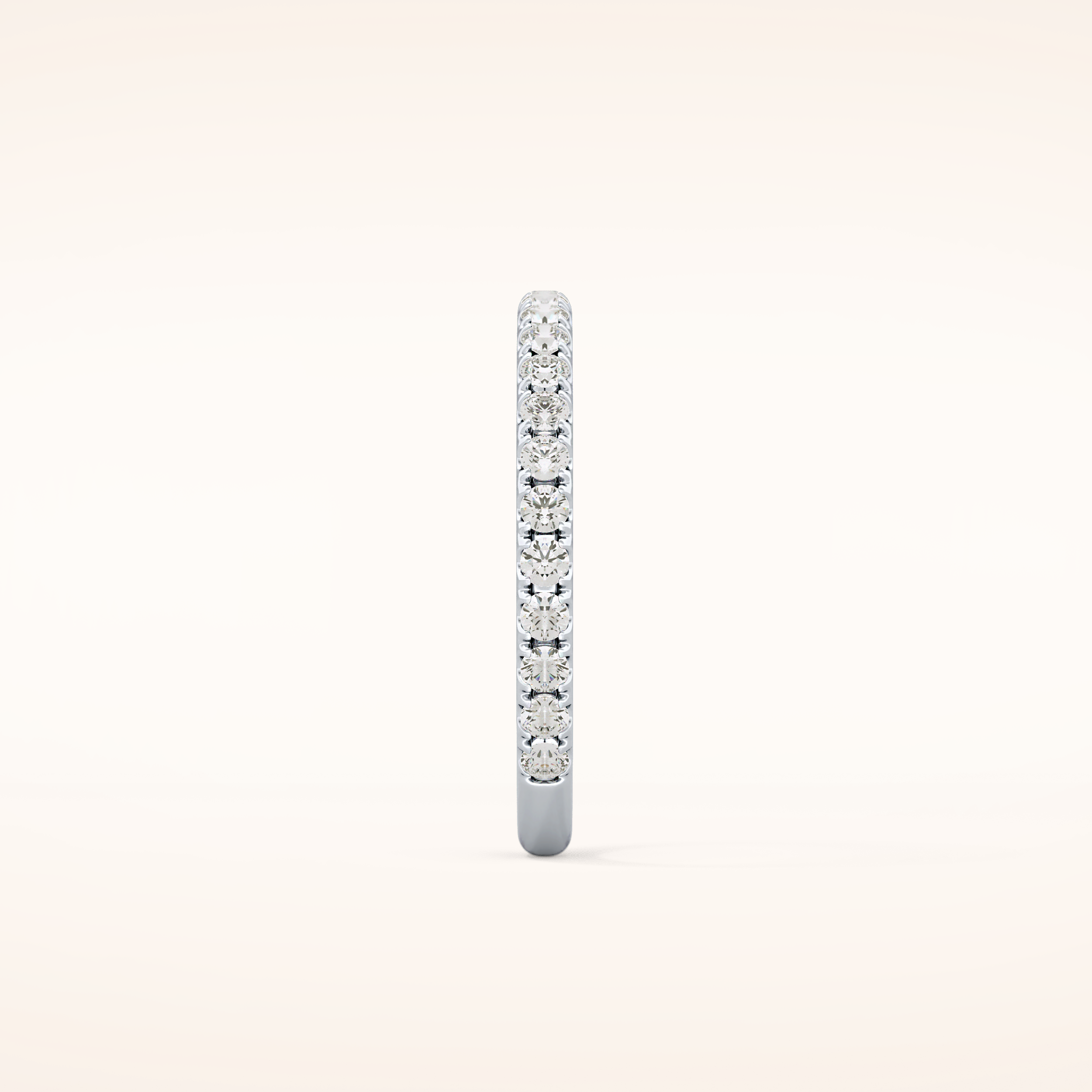 0.46 TCW Round Shaped Moissanite Half Eternity Wedding Band