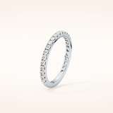 0.46 TCW Round Shaped Moissanite Half Eternity Wedding Band