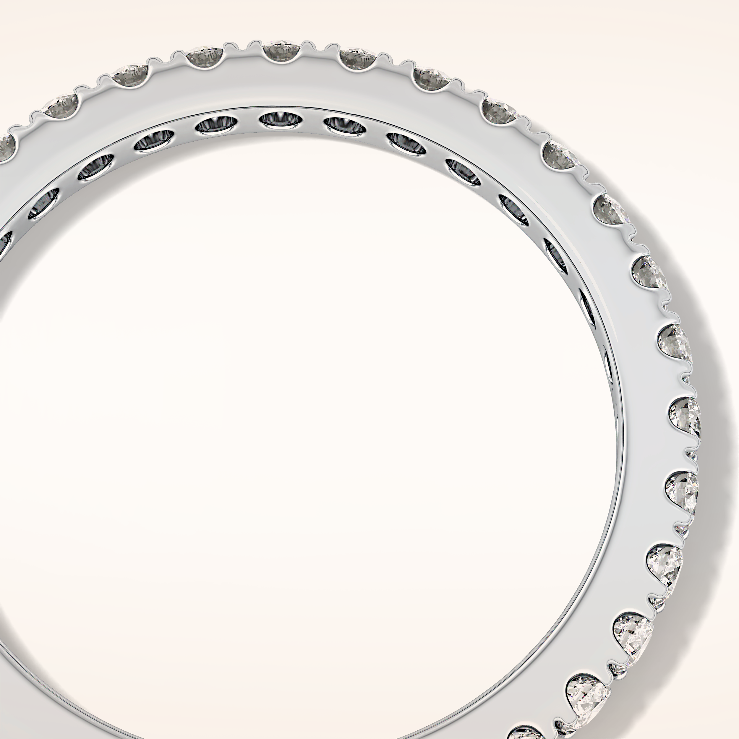 0.46 TCW Round Shaped Moissanite Half Eternity Wedding Band