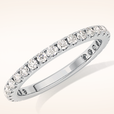 0.46 TCW Round Shaped Moissanite Half Eternity Wedding Band