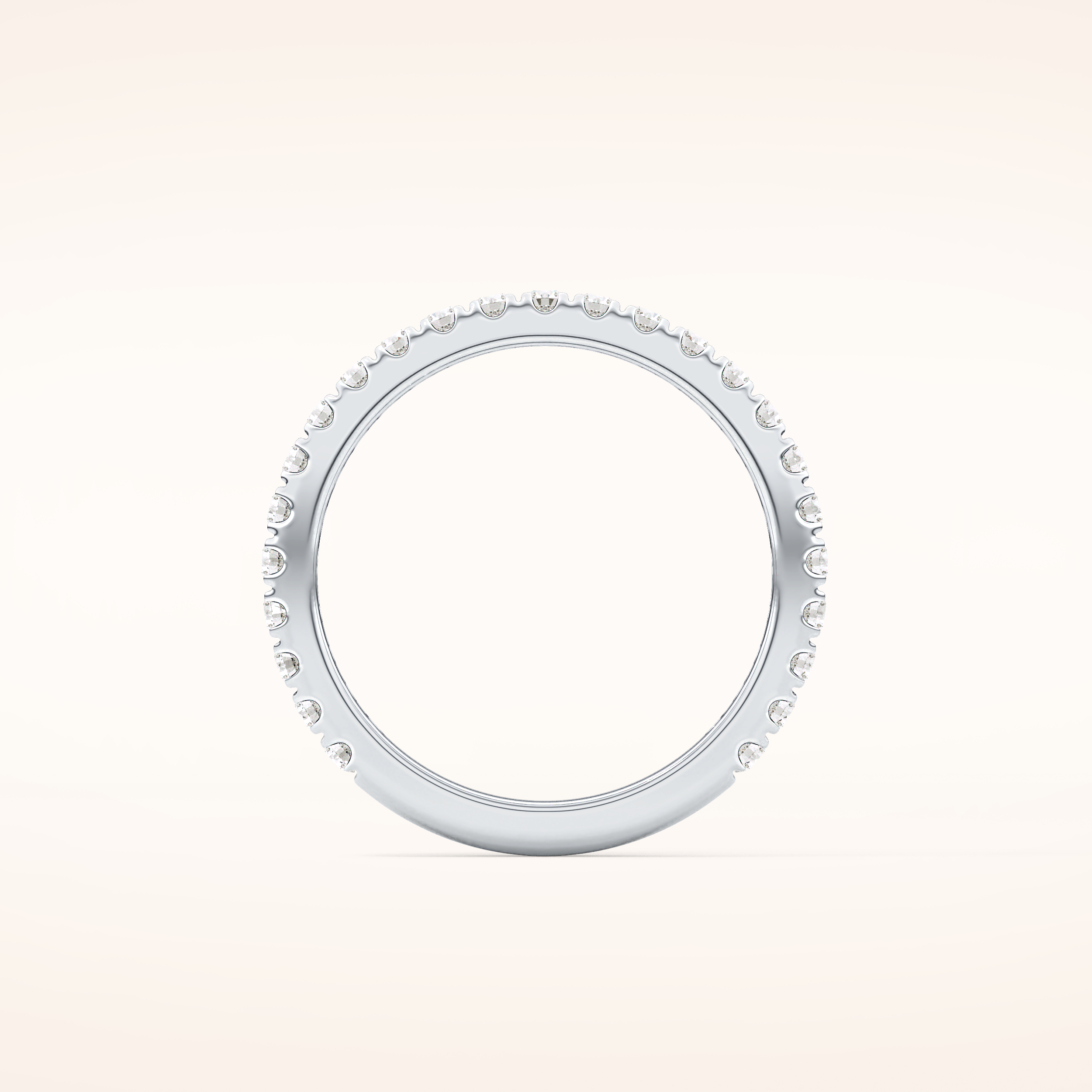 0.46 TCW Round Shaped Moissanite Half Eternity Wedding Band
