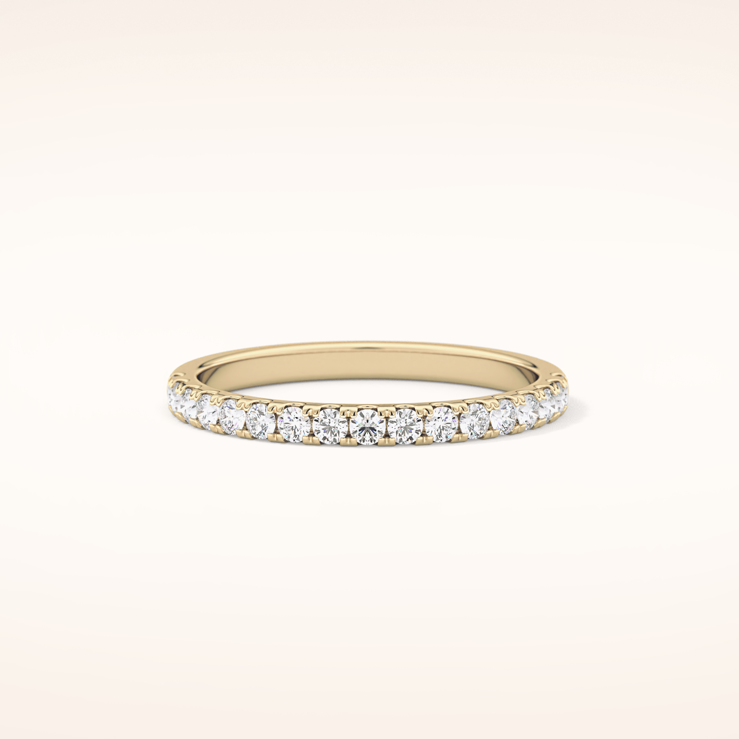 0.31 TCW Round Shaped Moissanite Half Eternity Wedding Band