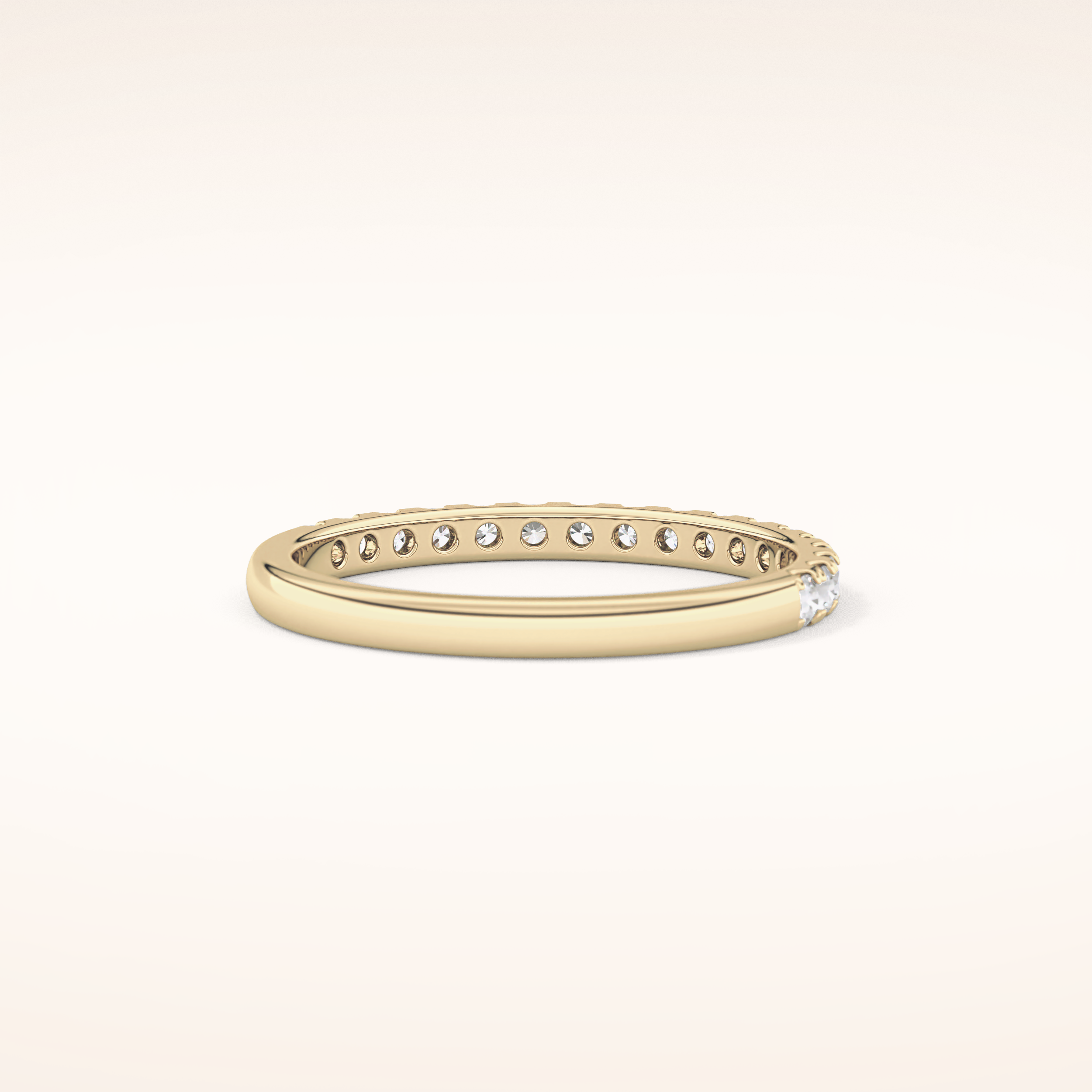 0.31 TCW Round Shaped Moissanite Half Eternity Wedding Band