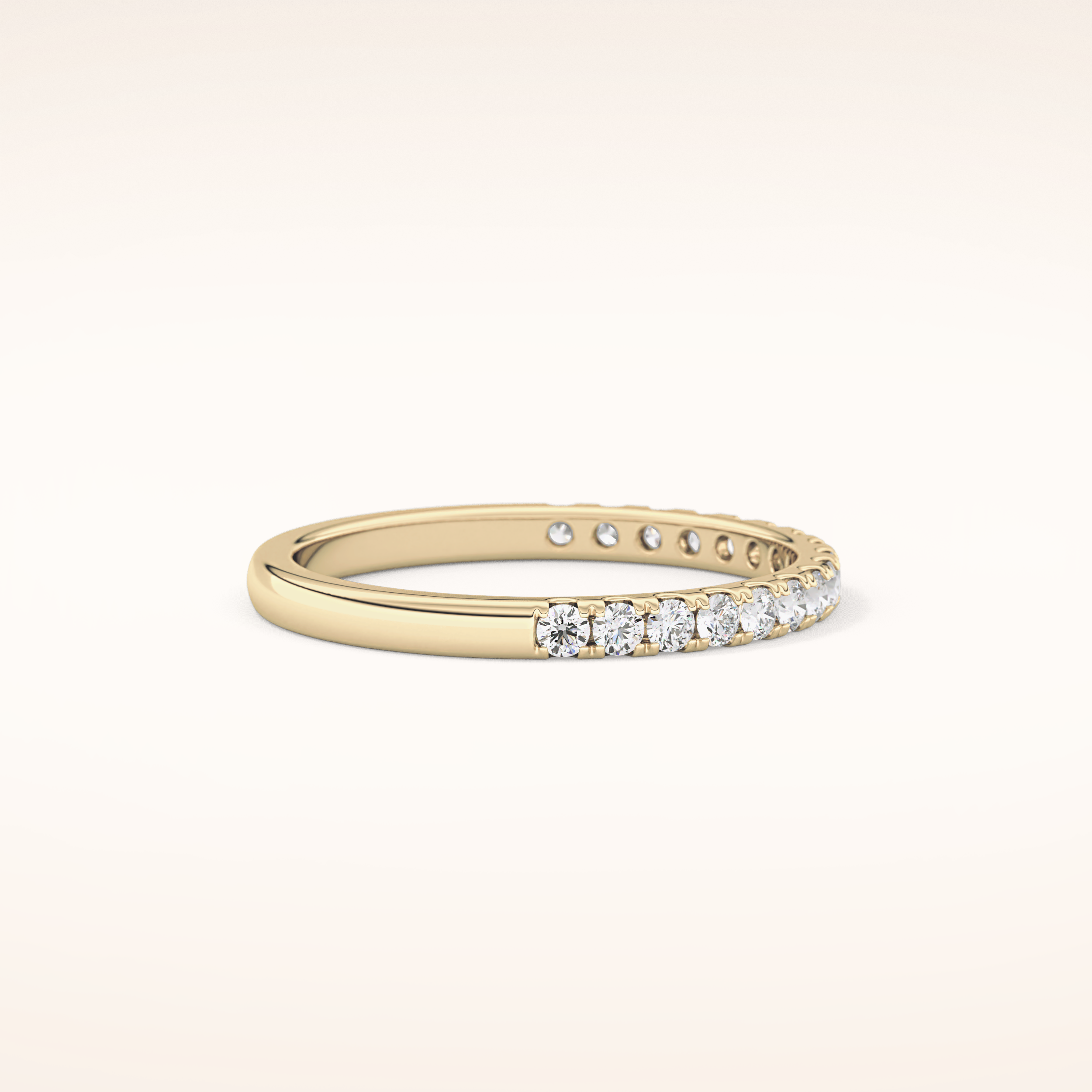 0.31 TCW Round Shaped Moissanite Half Eternity Wedding Band