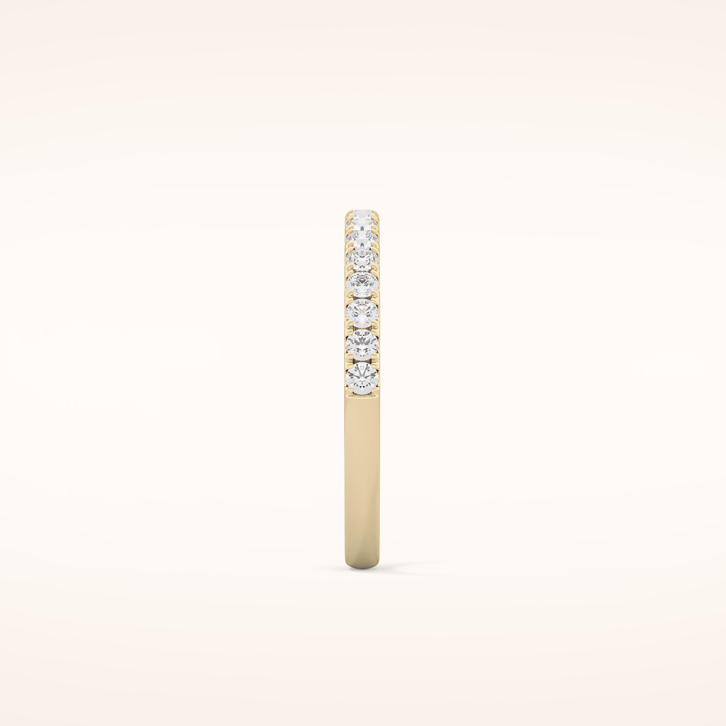 0.31 TCW Round Shaped Moissanite Half Eternity Wedding Band