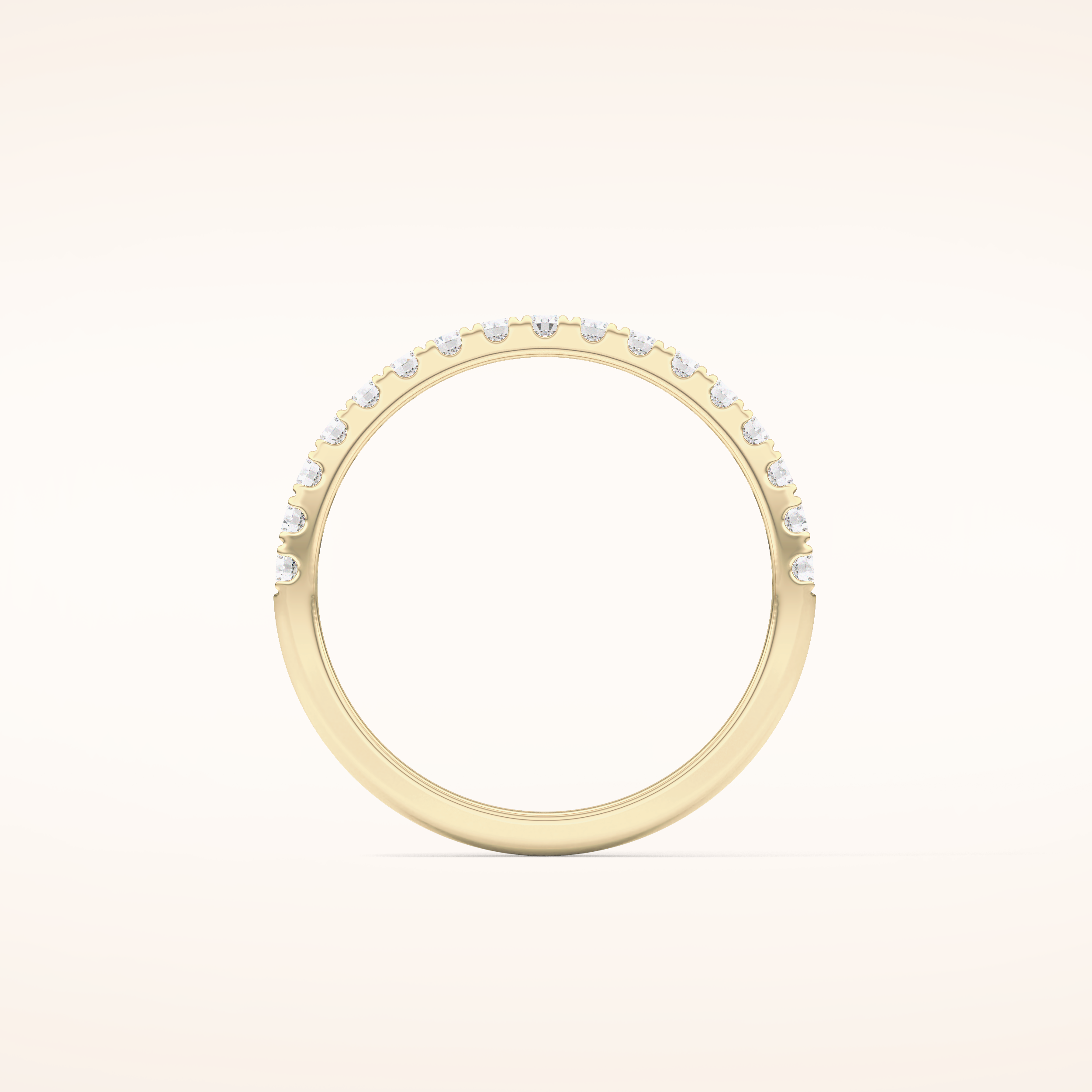 0.31 TCW Round Shaped Moissanite Half Eternity Wedding Band