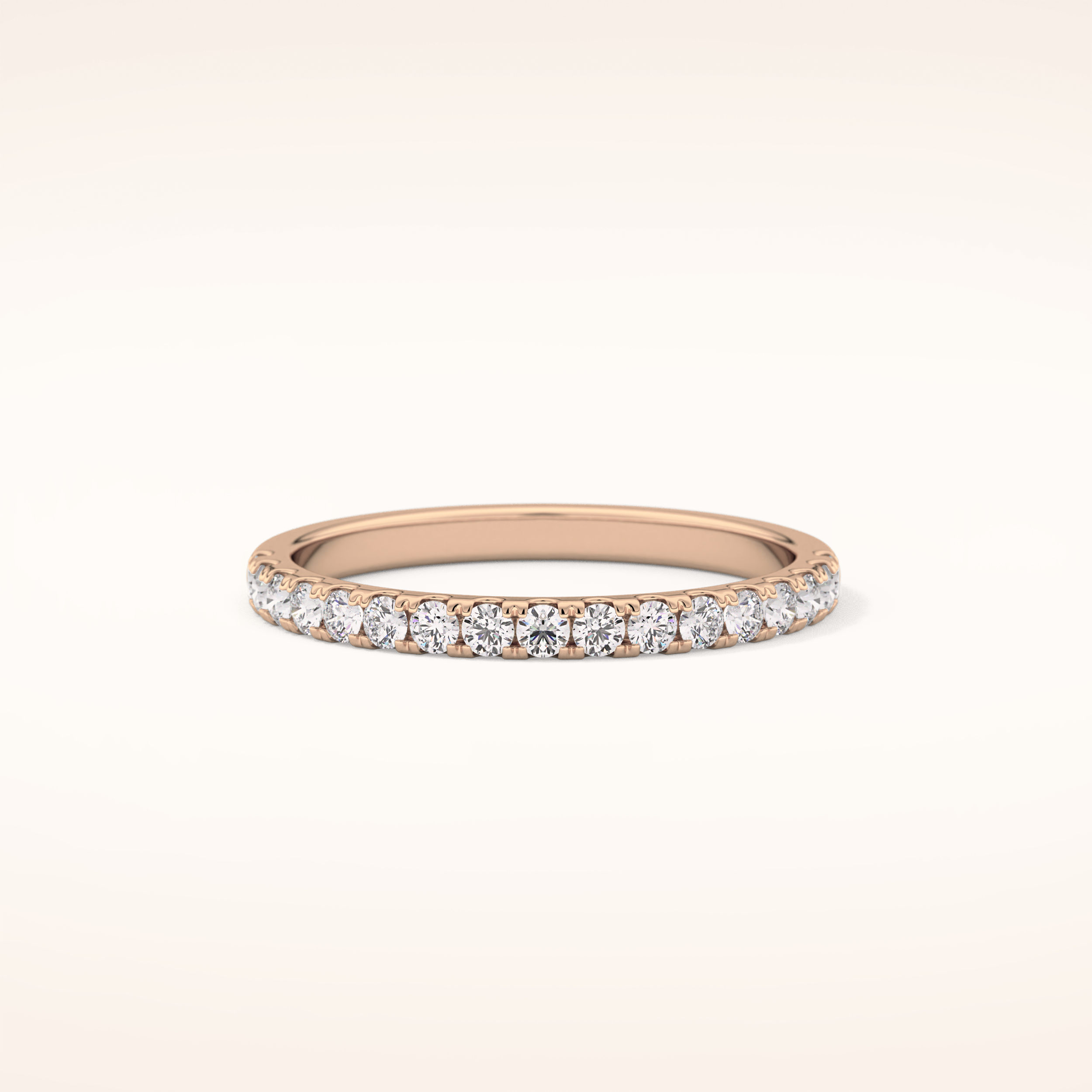 0.31 TCW Round Shaped Moissanite Half Eternity Wedding Band