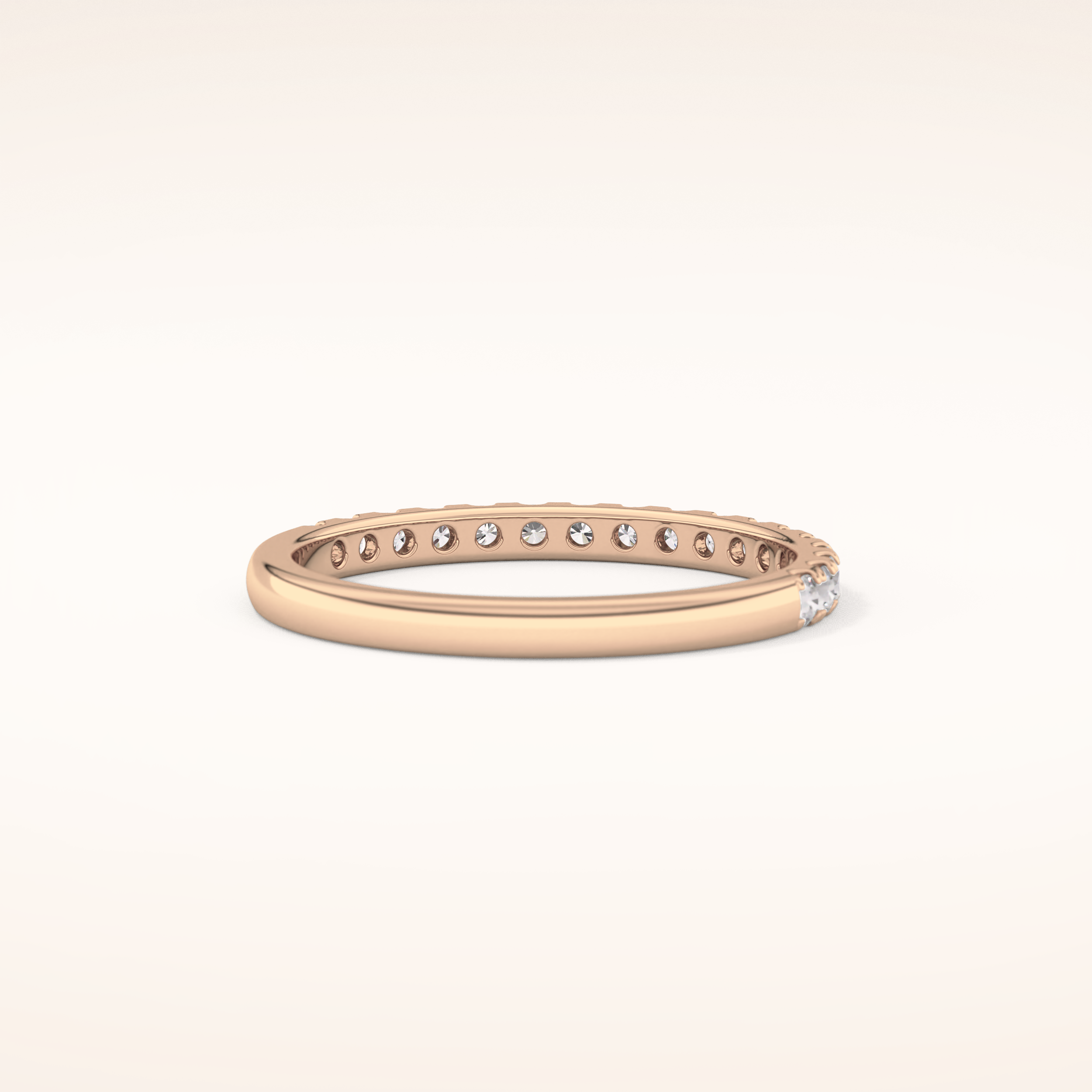 0.31 TCW Round Shaped Moissanite Half Eternity Wedding Band