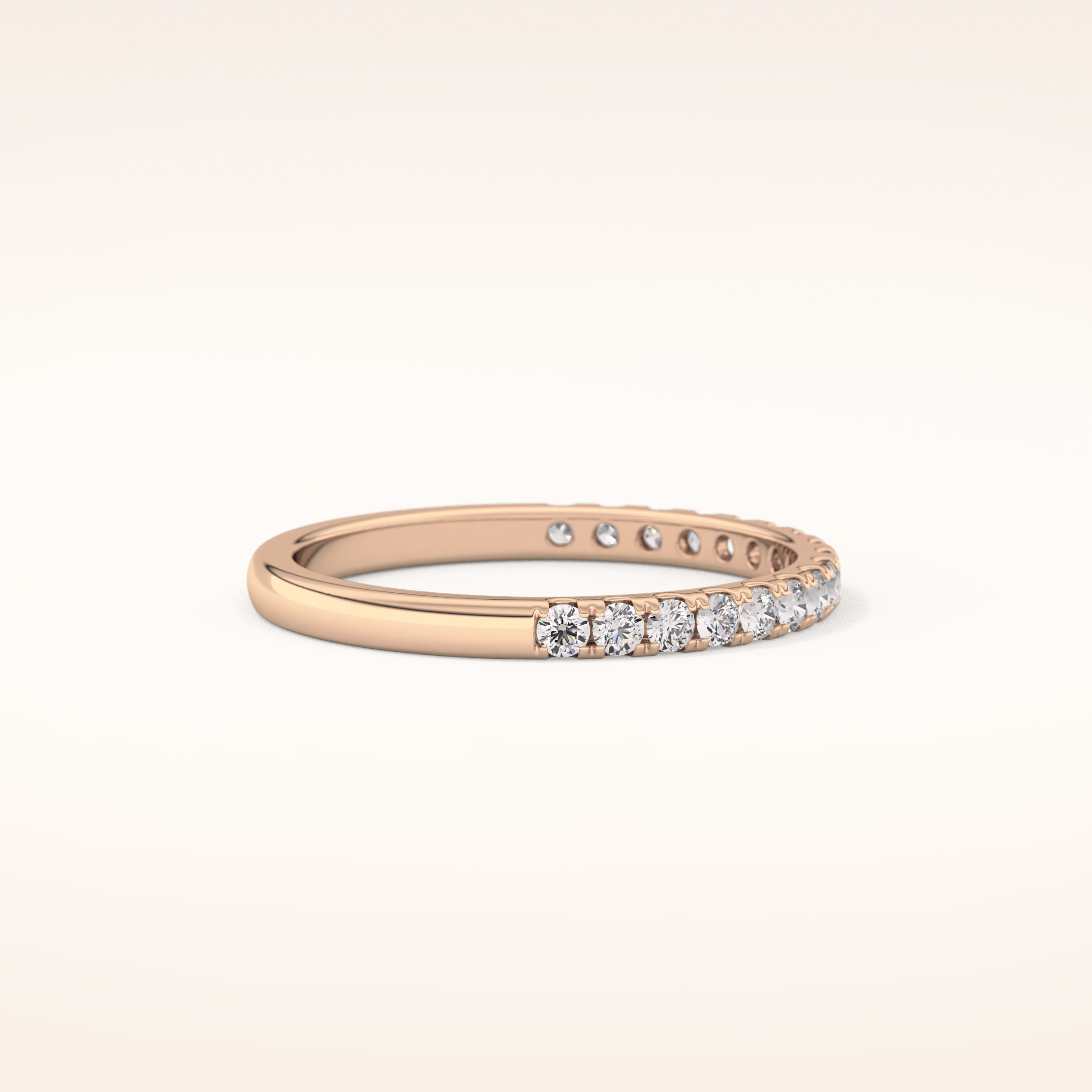 0.31 TCW Round Shaped Moissanite Half Eternity Wedding Band