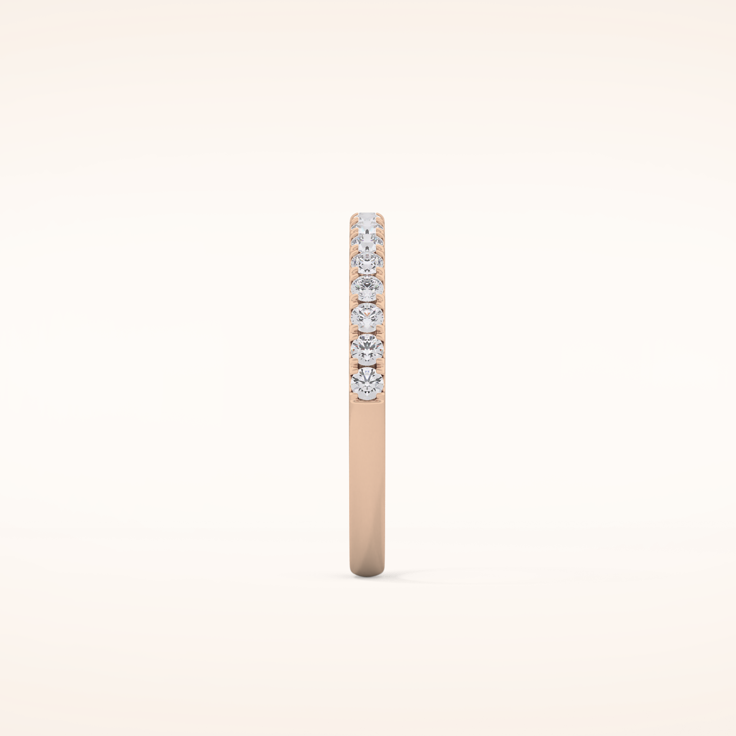 0.31 TCW Round Shaped Moissanite Half Eternity Wedding Band