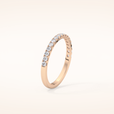 0.31 TCW Round Shaped Moissanite Half Eternity Wedding Band