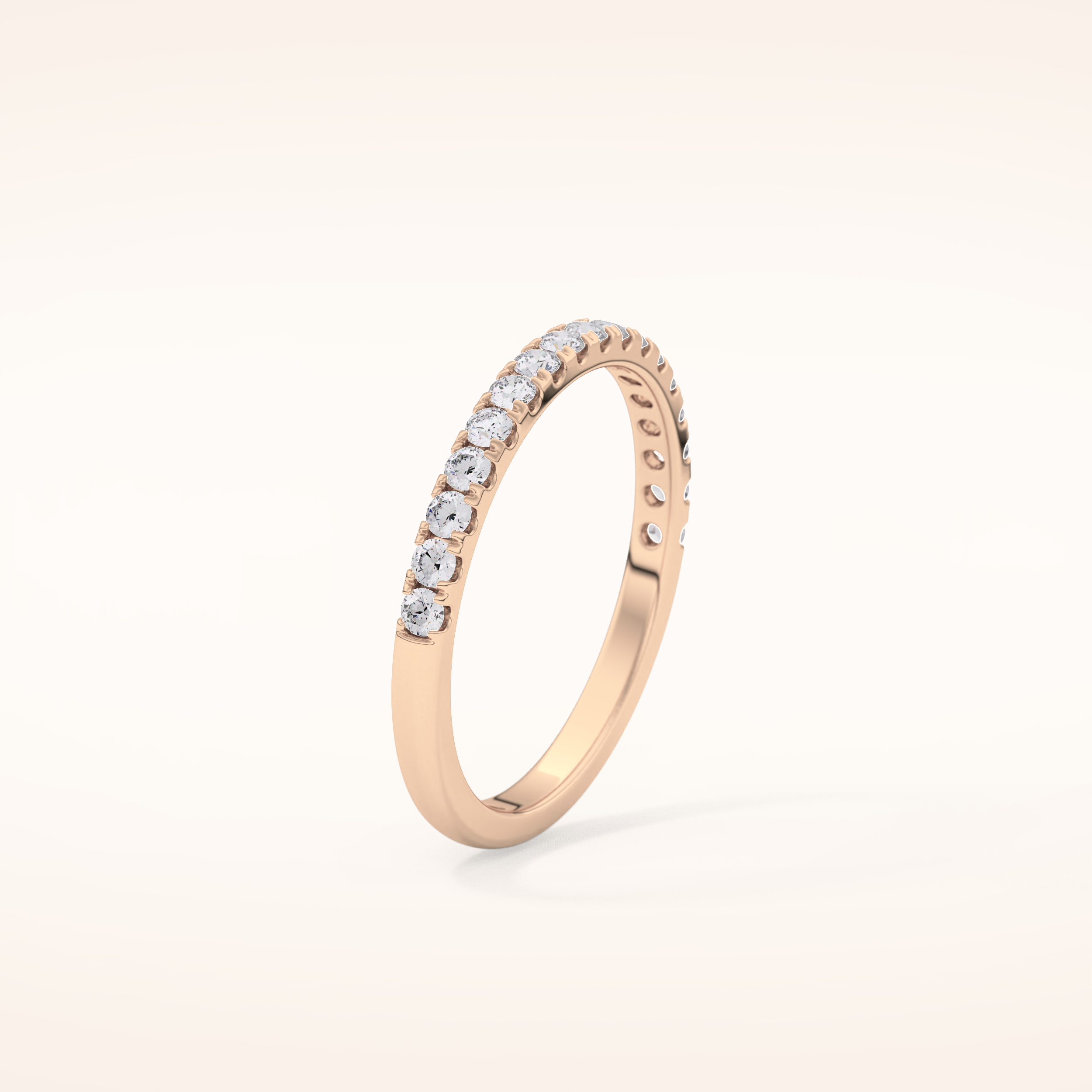 0.31 TCW Round Shaped Moissanite Half Eternity Wedding Band