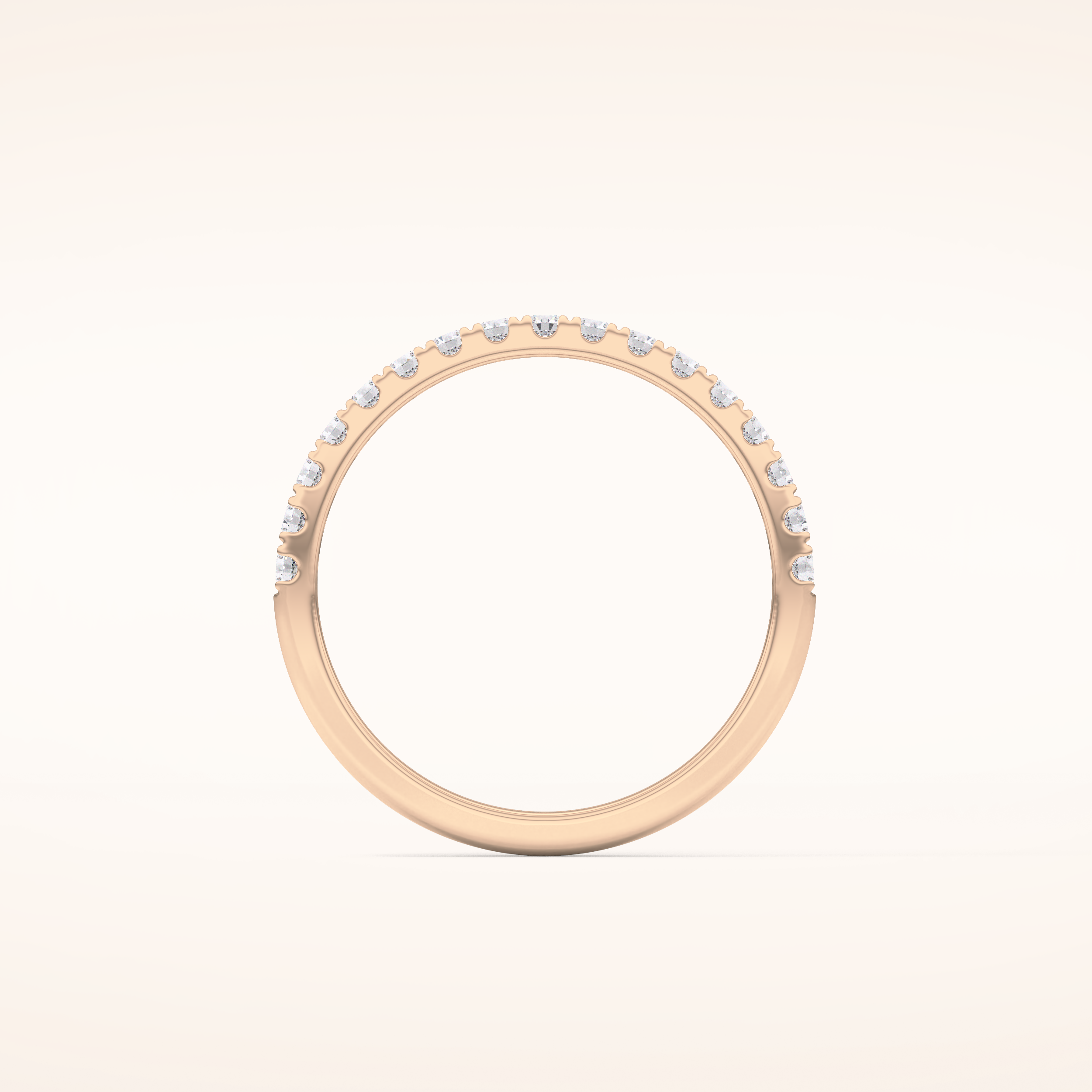0.31 TCW Round Shaped Moissanite Half Eternity Wedding Band