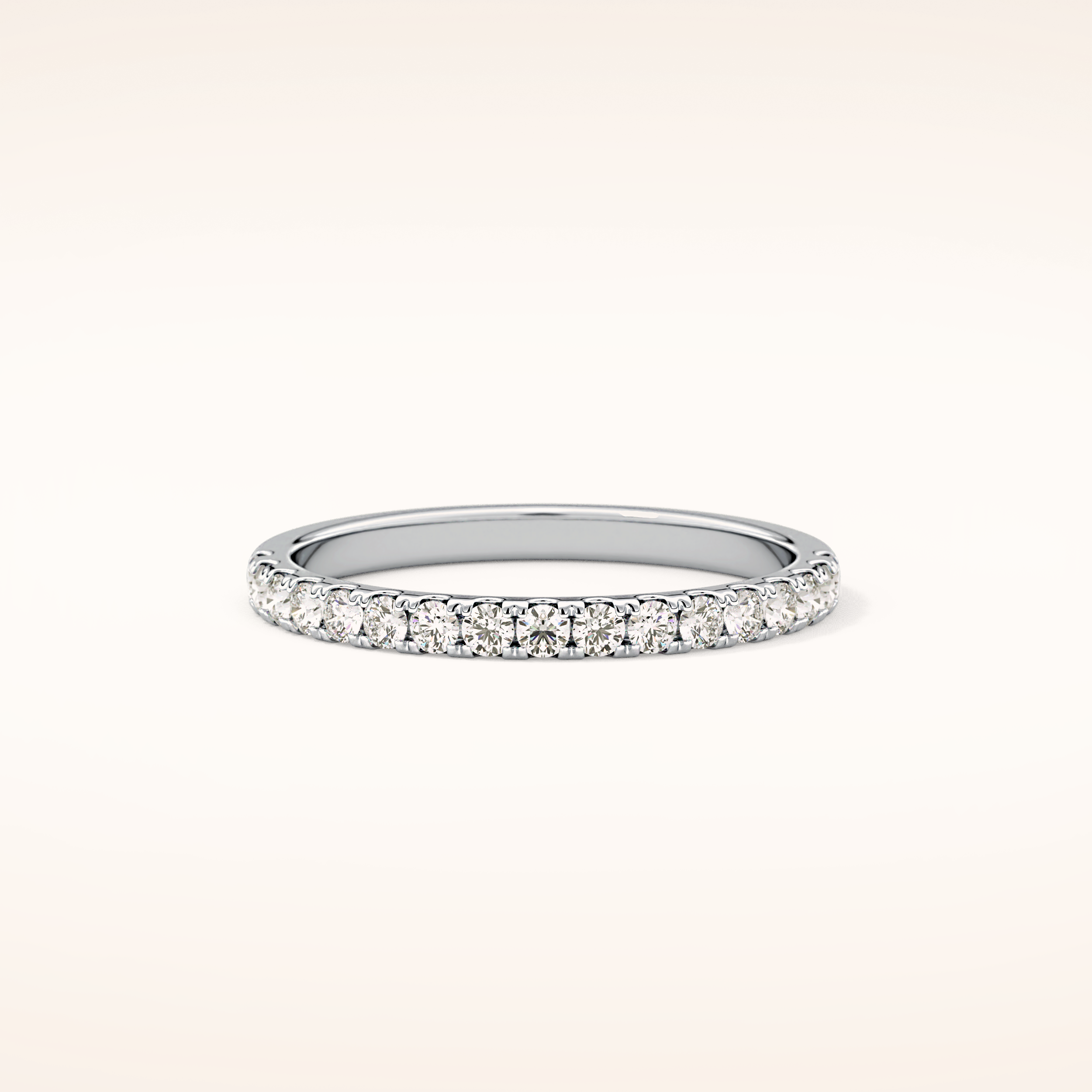 0.31 TCW Round Shaped Moissanite Half Eternity Wedding Band