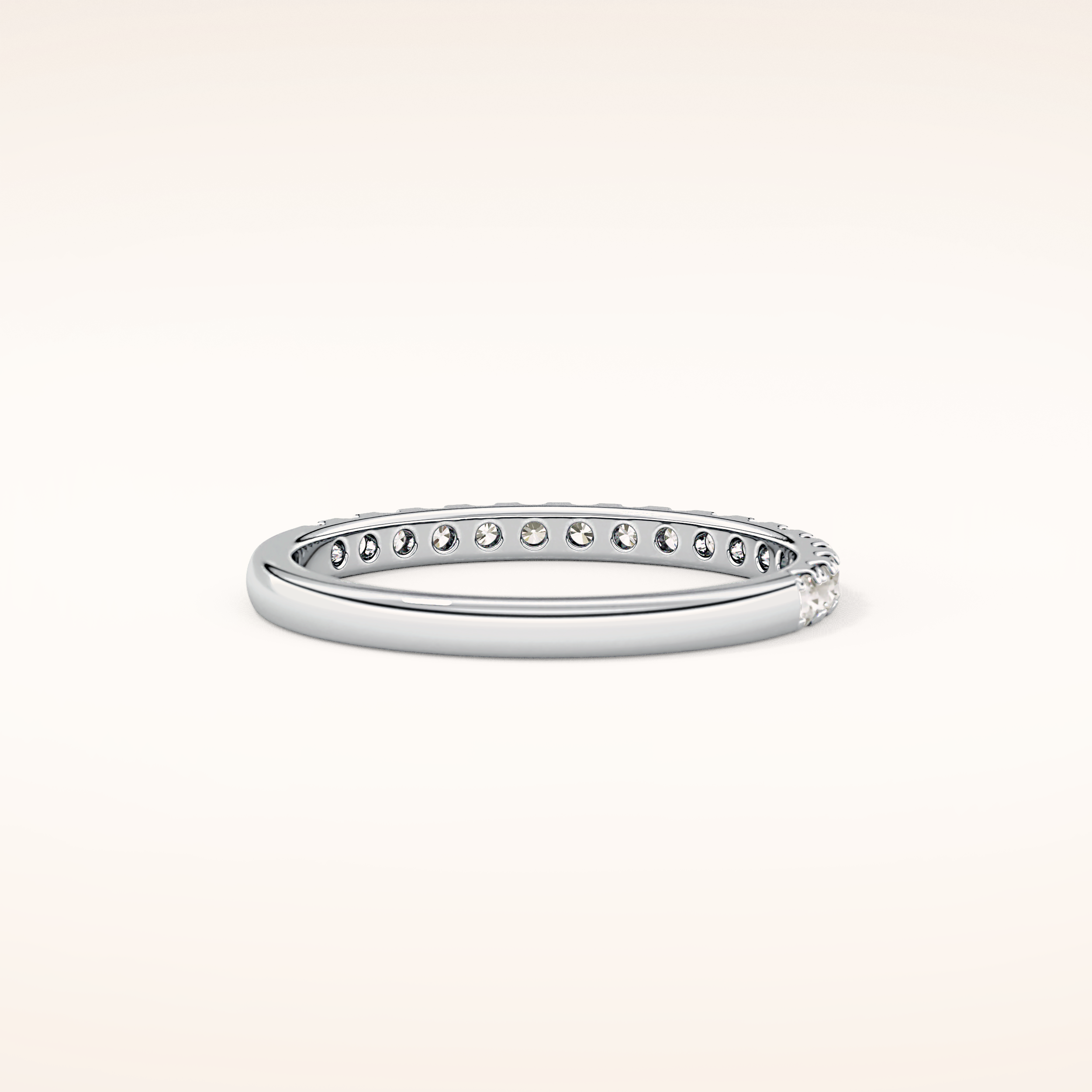 0.31 TCW Round Shaped Moissanite Half Eternity Wedding Band