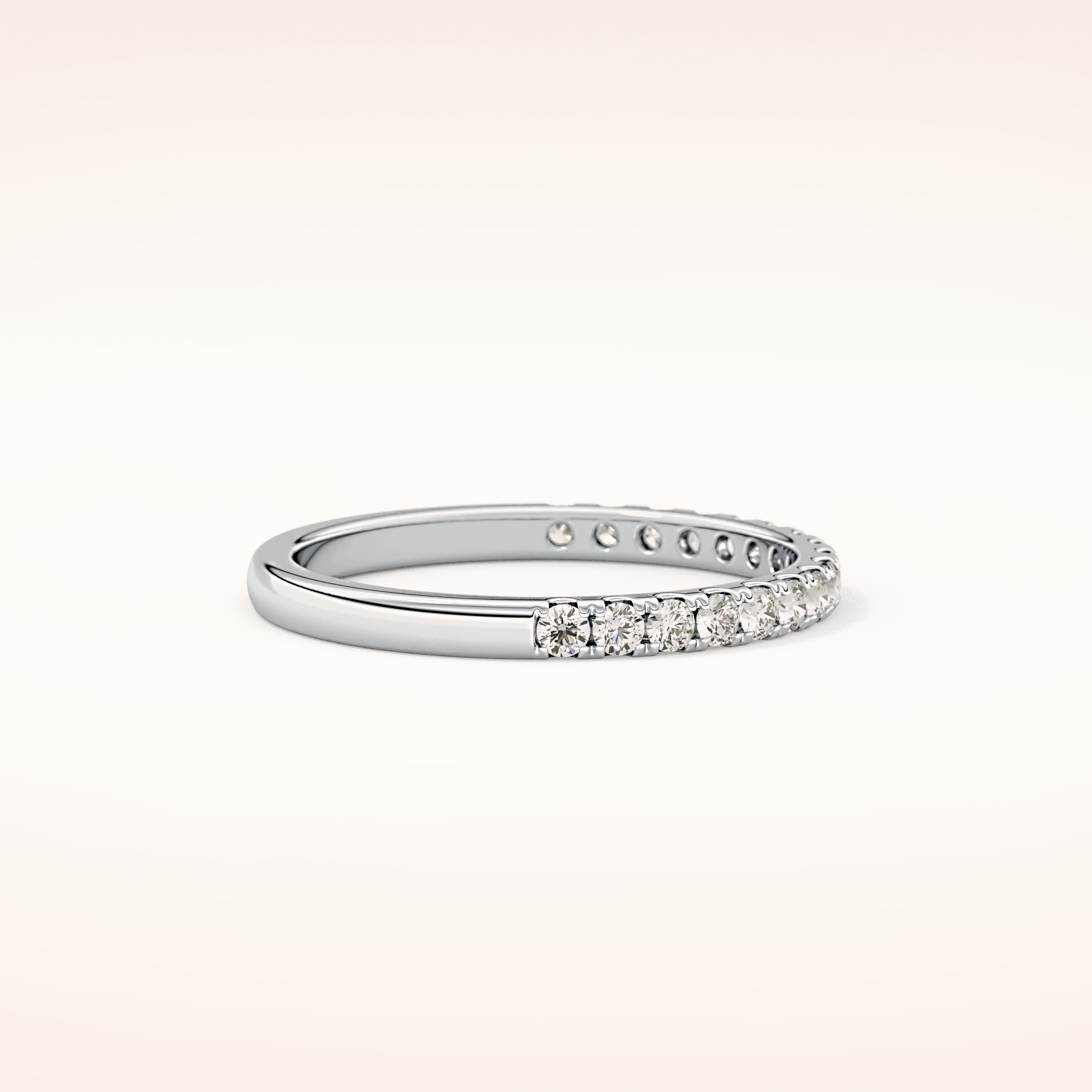 0.31 TCW Round Shaped Moissanite Half Eternity Wedding Band